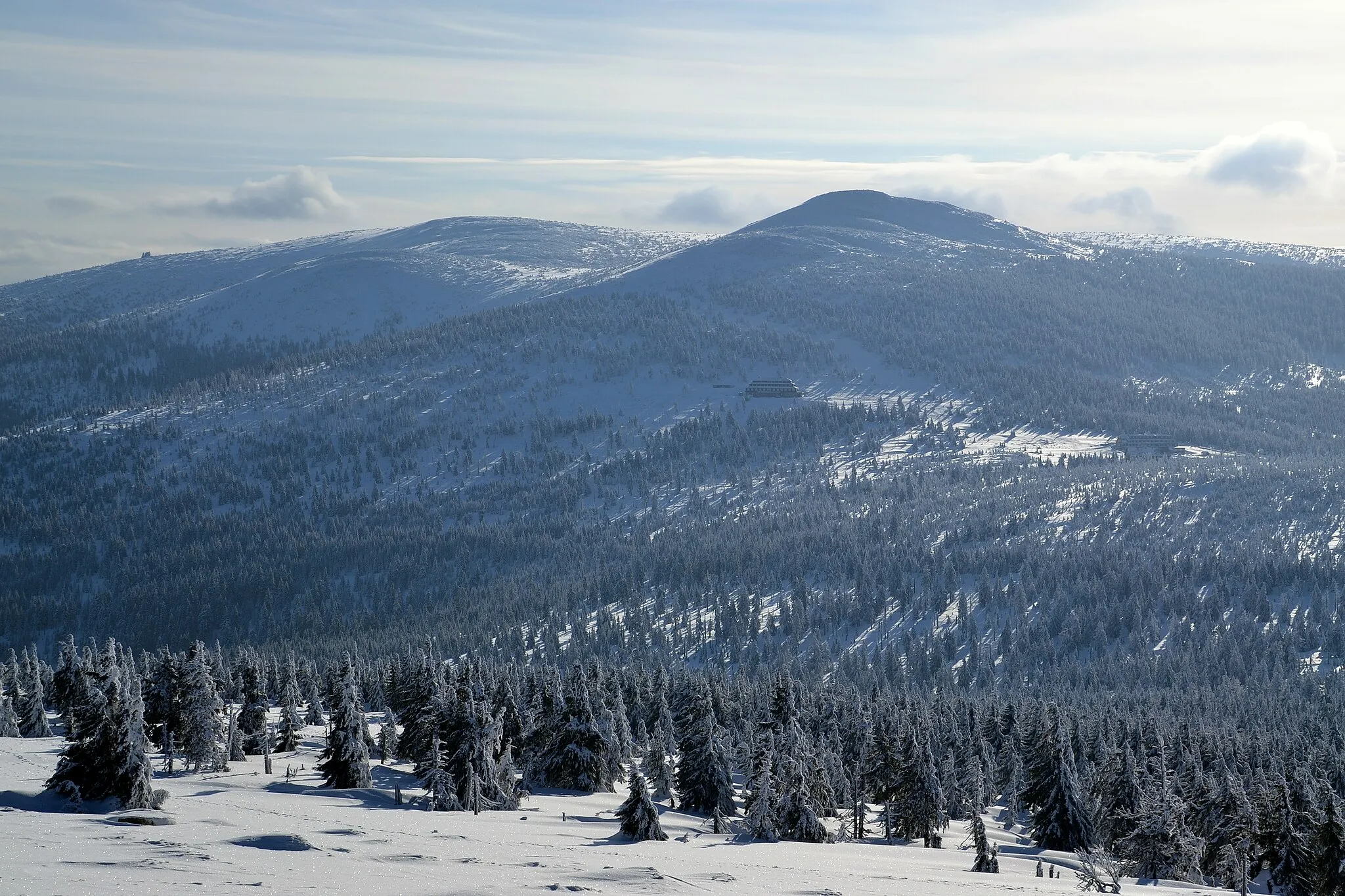 Photo showing: Krkonoše mountains in winter 2018