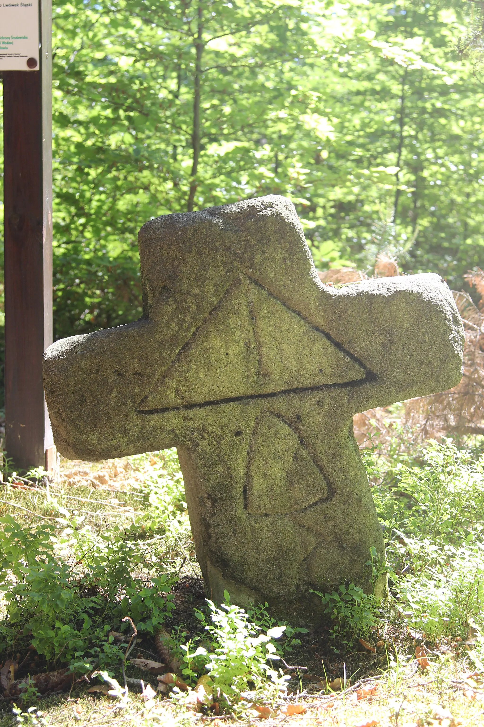 Photo showing: Stone cross in Nowe Łąki