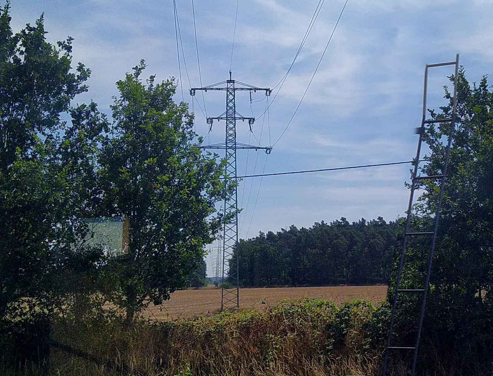 Photo showing: transposition pole of the power line Boleslawice - Jankowa Zaganska