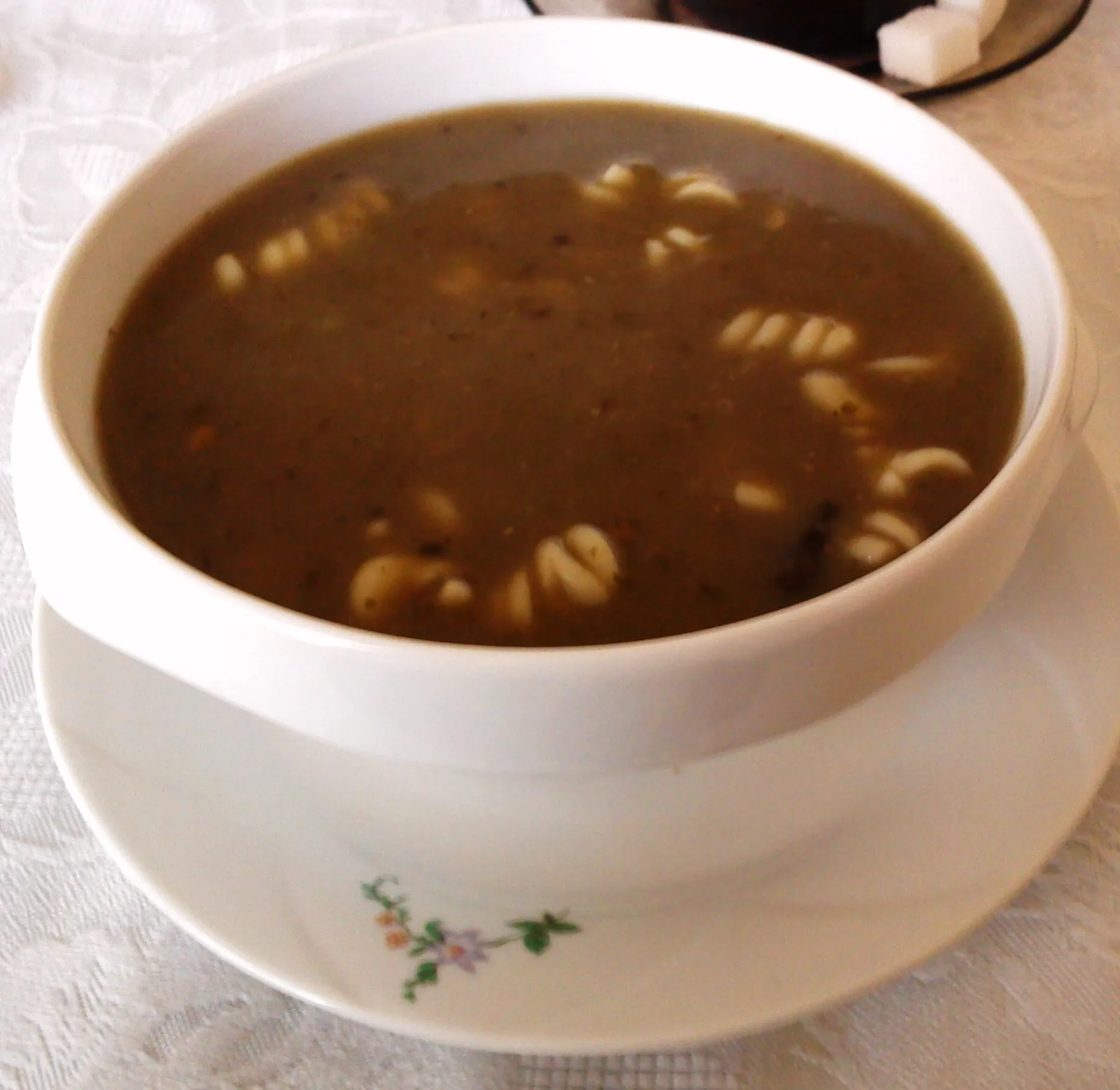 Photo showing: Duck blood soup. Poland (Oborniki Distr.).