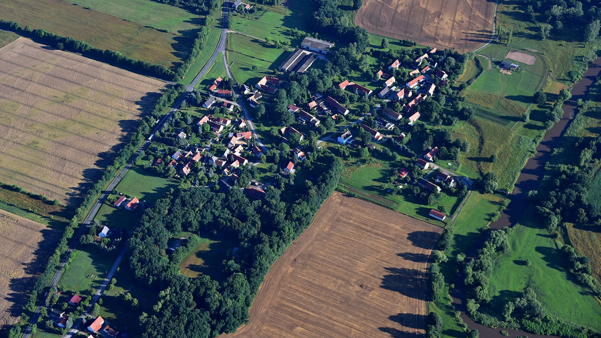 Photo showing: Neißeaue, Zentendorf, Luftaufnahme (2017)