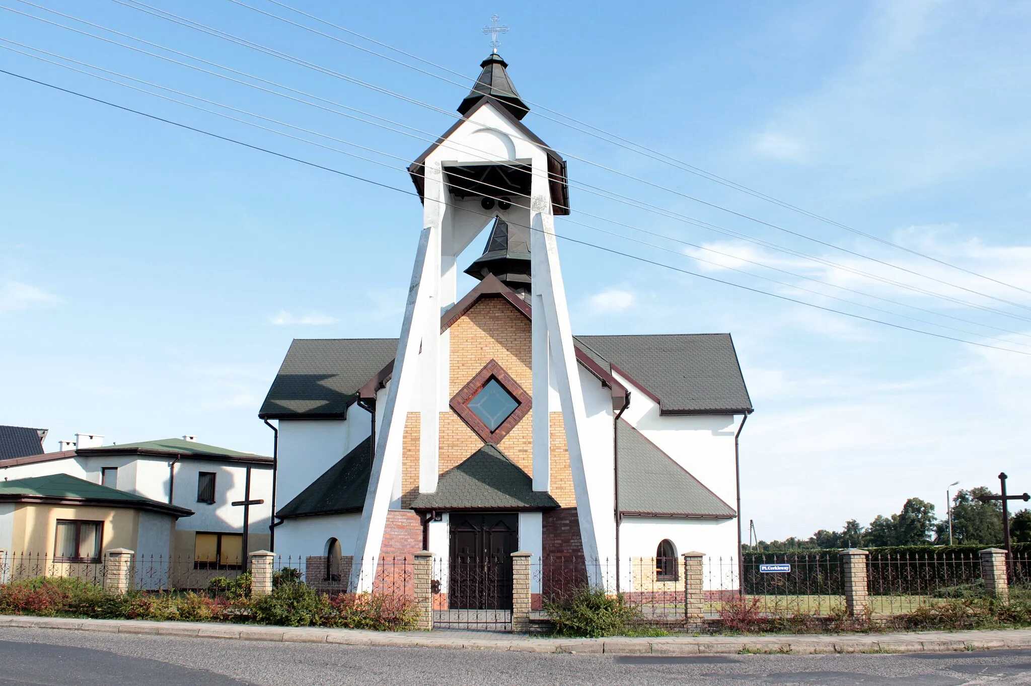 Photo showing: Przemków, an Greek Catholic Church temple (st. Kosma and Damien), front view.