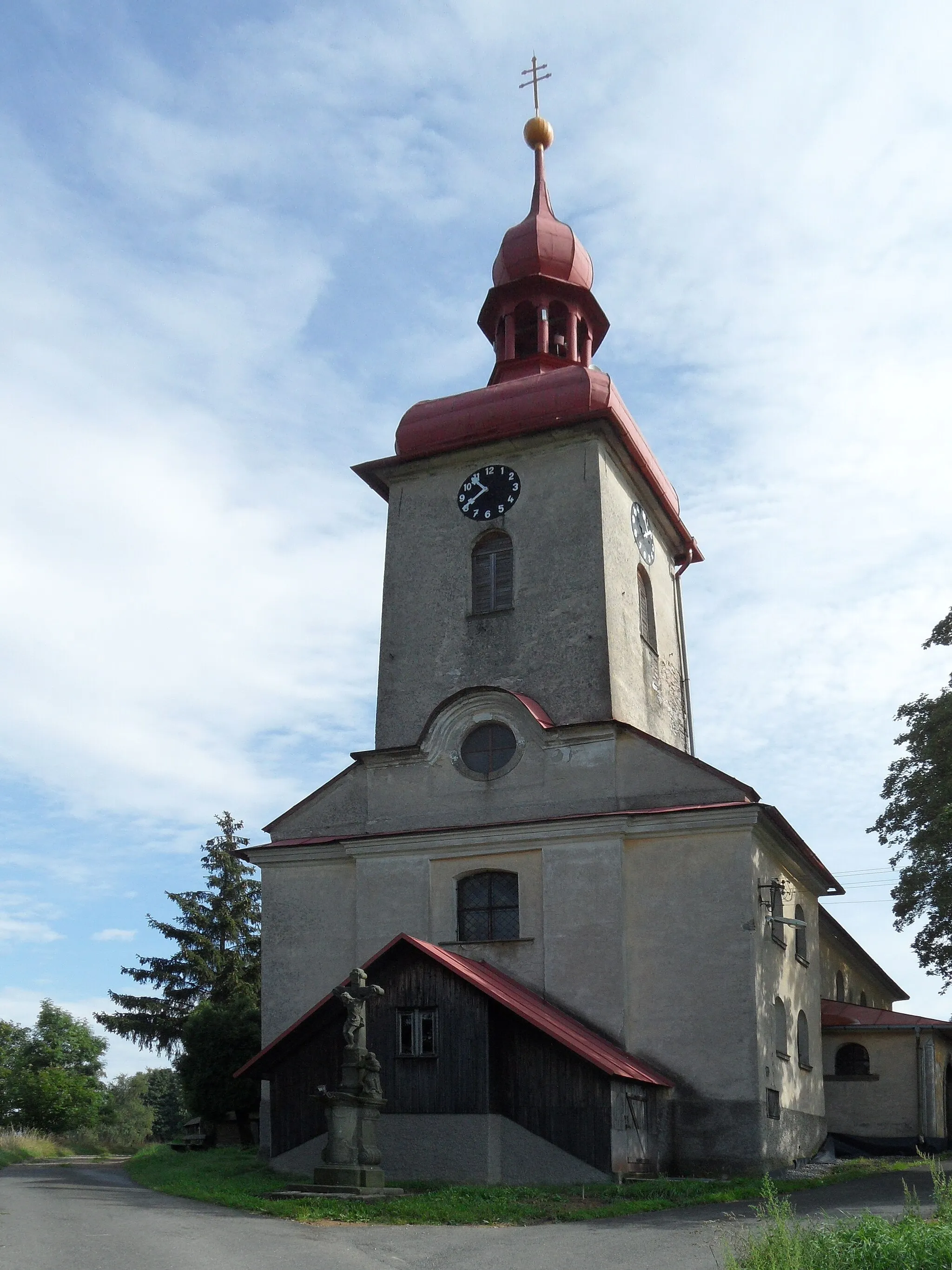 Photo showing: Dolní Boříkovice (Králíky) E. Exaltation of the Cross Church, Ústí nad Orlicí District, the Czech Republic.