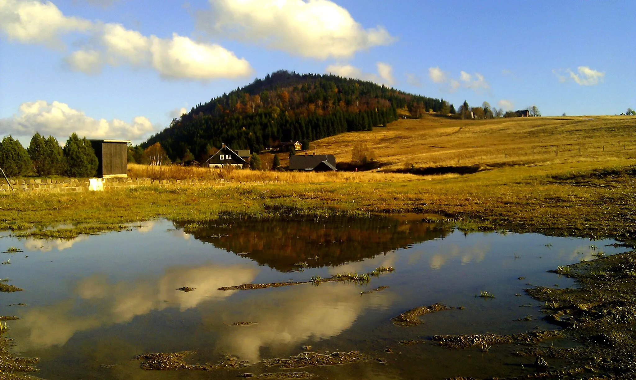 Photo showing: Basalt hill in Jizerské hory mountains