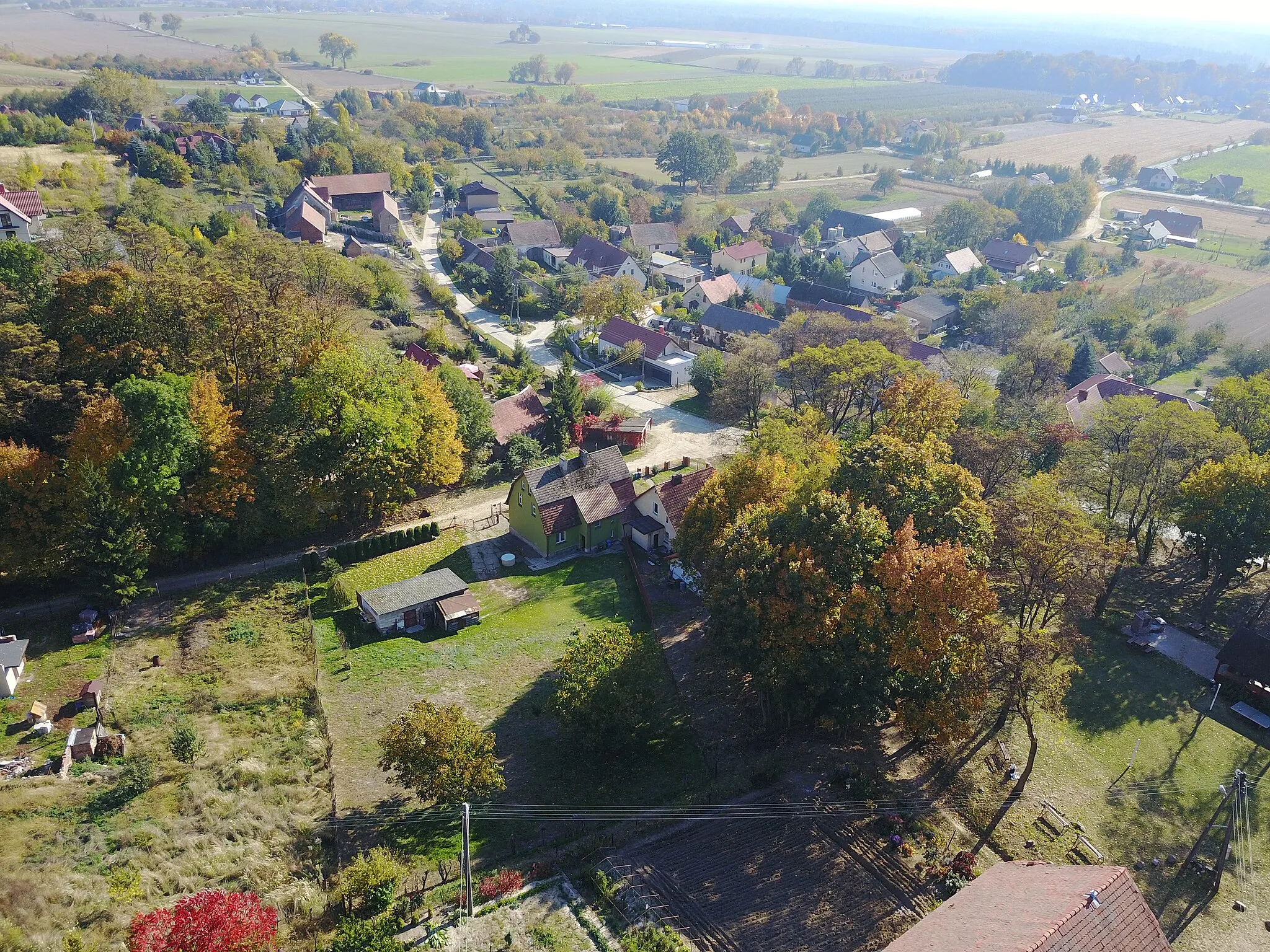 Photo showing: Aerial view of Wysoki Kościół