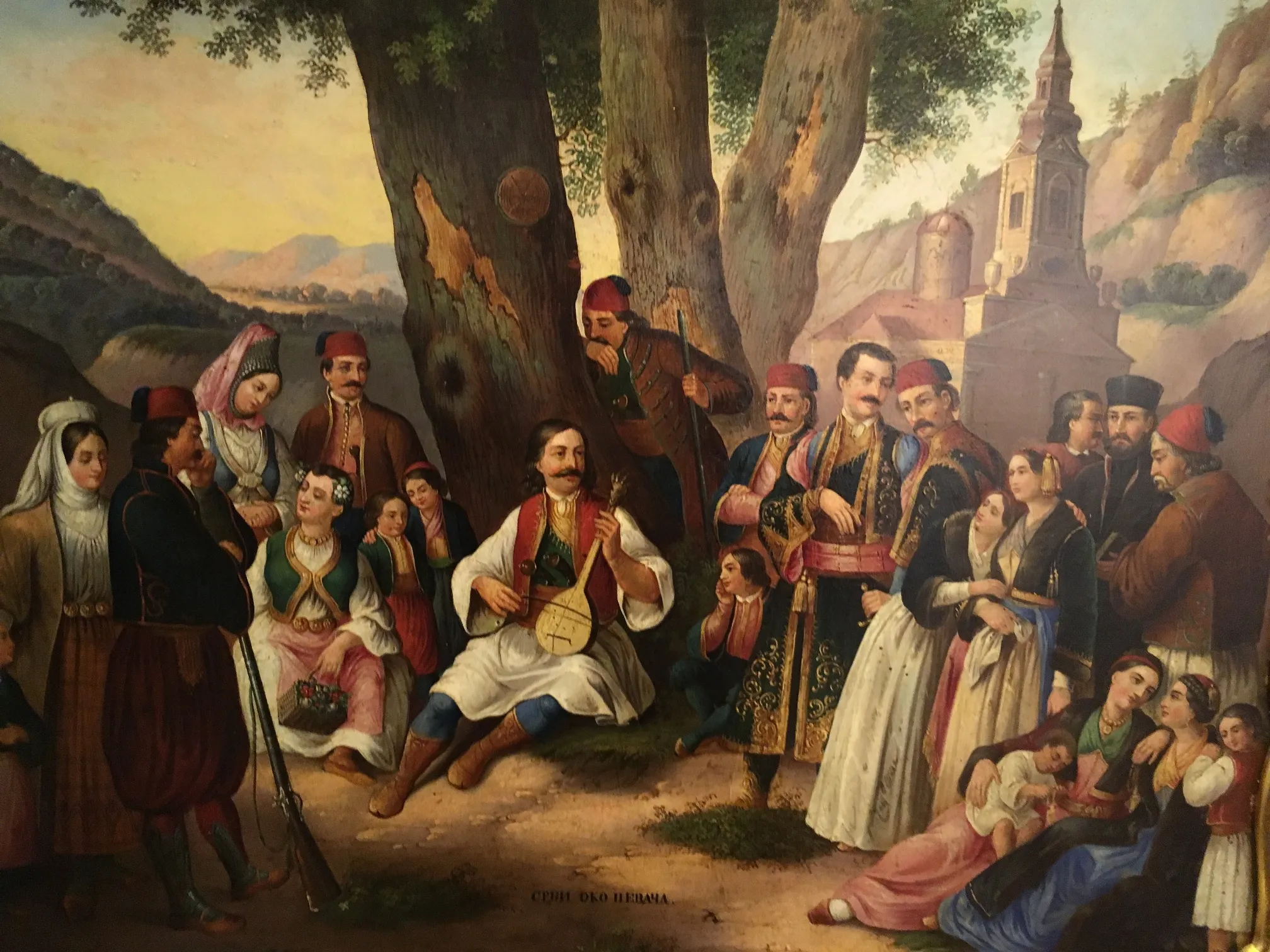 Photo showing: Anastas Jovanović - Serbs around gusle player