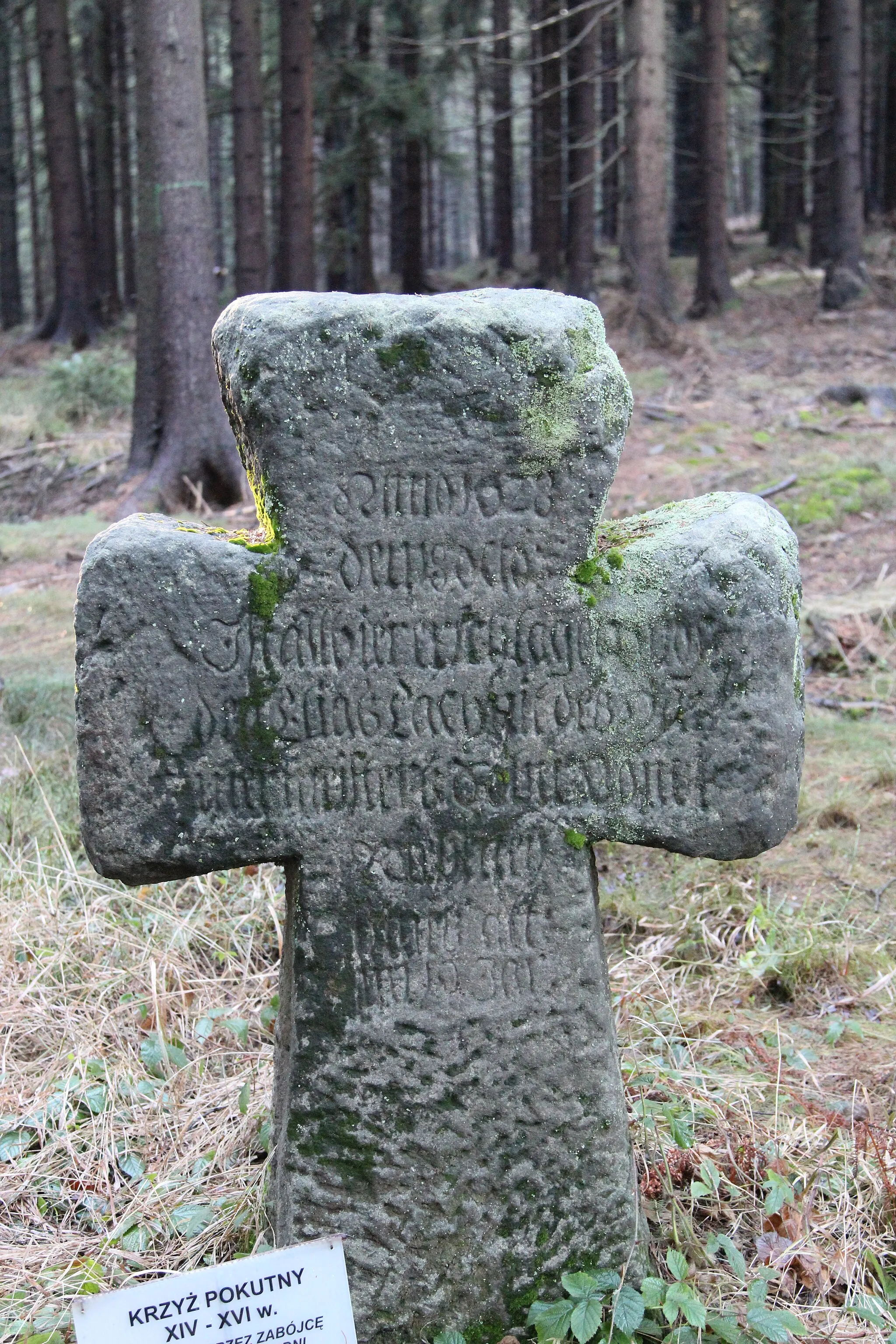 Photo showing: Stone  cross in Lesica