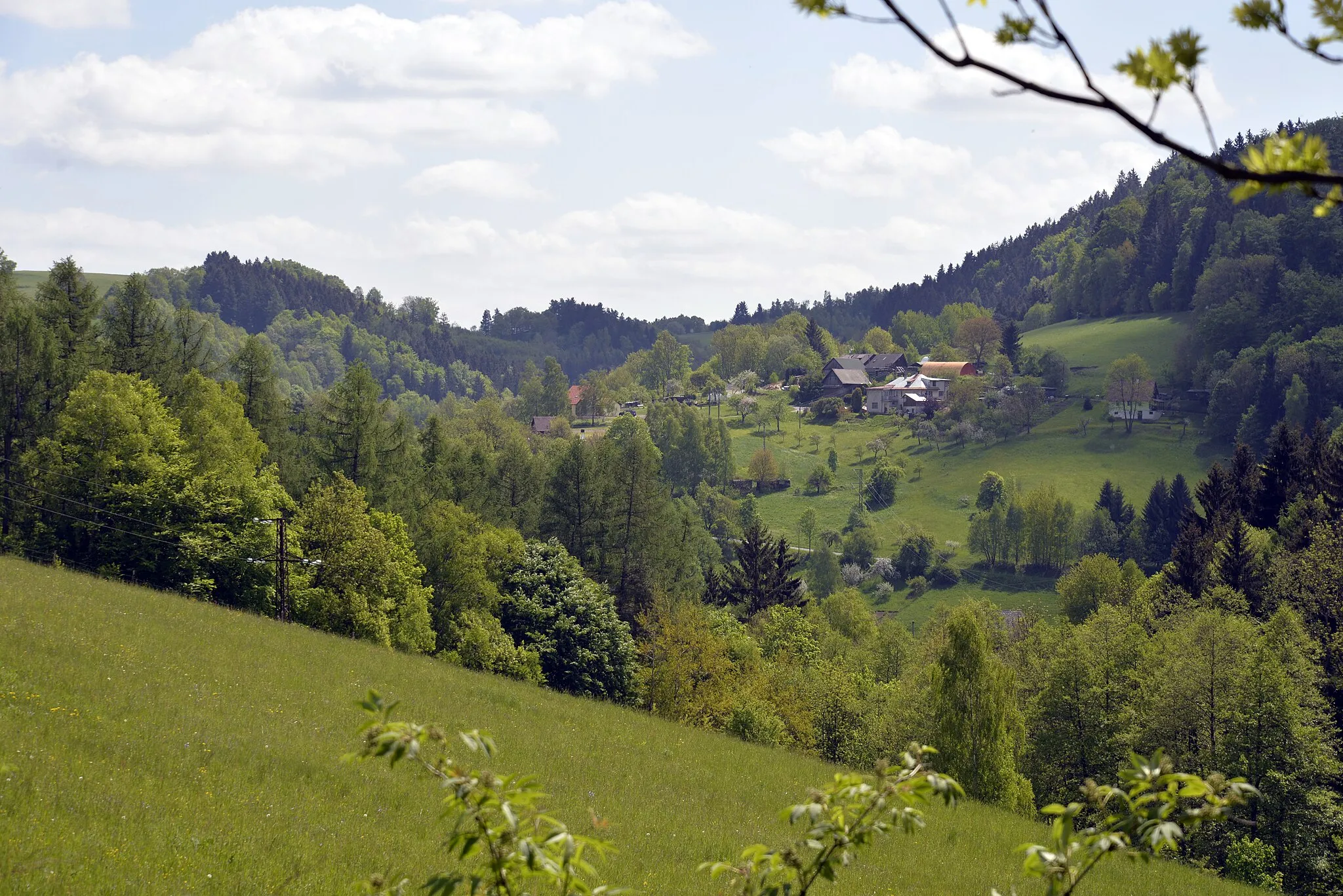 Photo showing: View towards Chloudov from the road to Vrát.