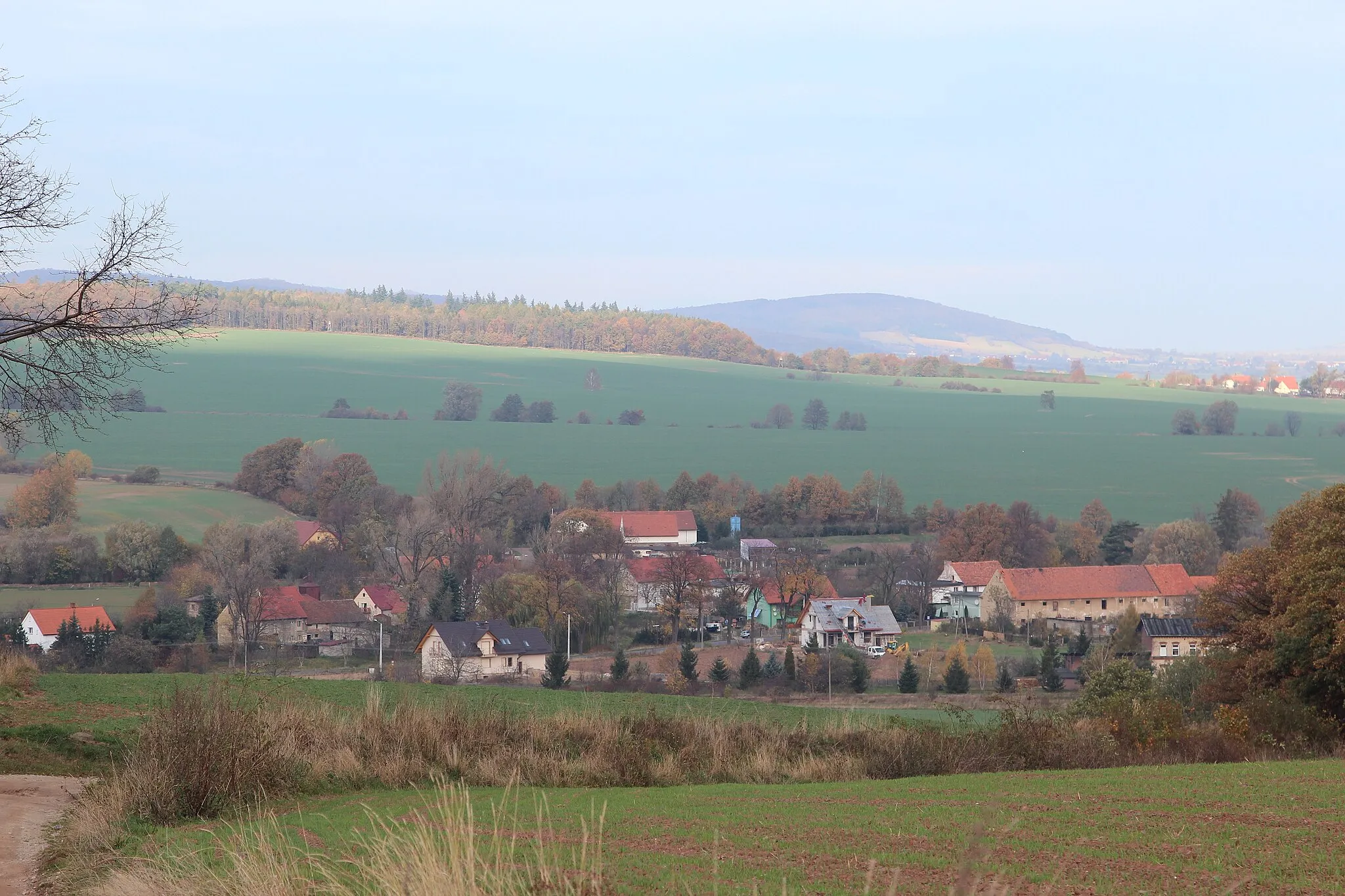 Photo showing: Kłaczyna general view of village.