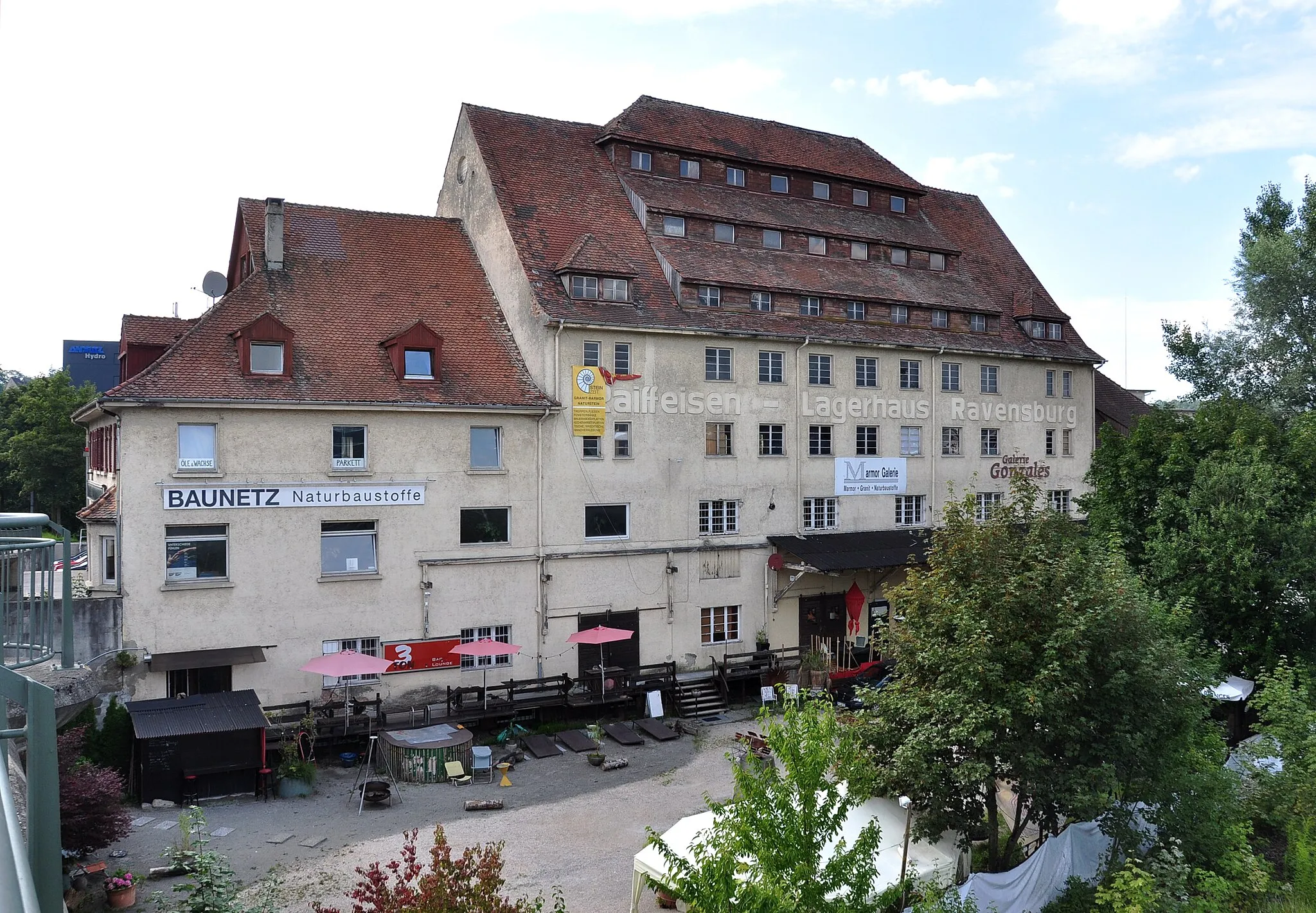 Photo showing: Ravensburg, ehemaliges Raiffeisen-Lagerhaus am Bahnhof (Ostseite)