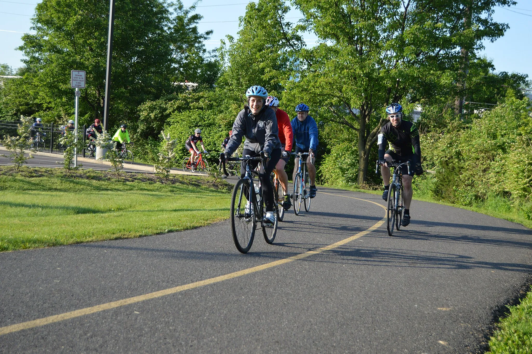 Photo showing: Montgomery County Commissioner Val Arkoosh riding on the Schuylkill Trail during Bike to Work Day on May 20, 2016