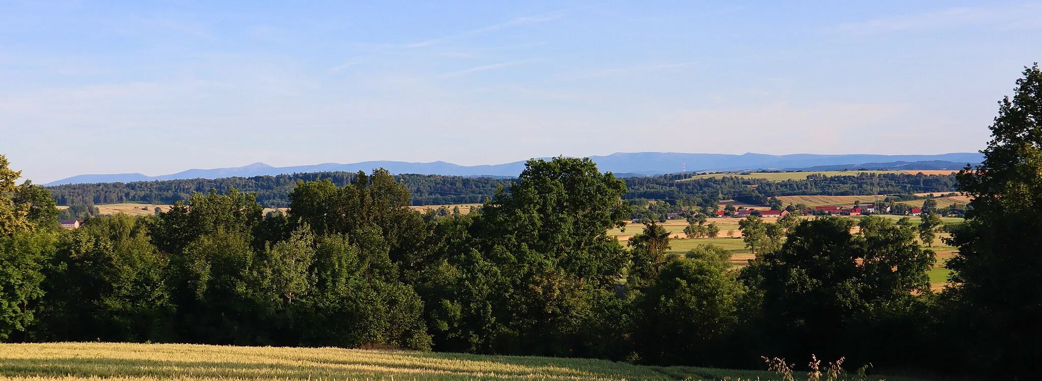Photo showing: Panorama Sudetów ze wzgórz ponad Gaszowem