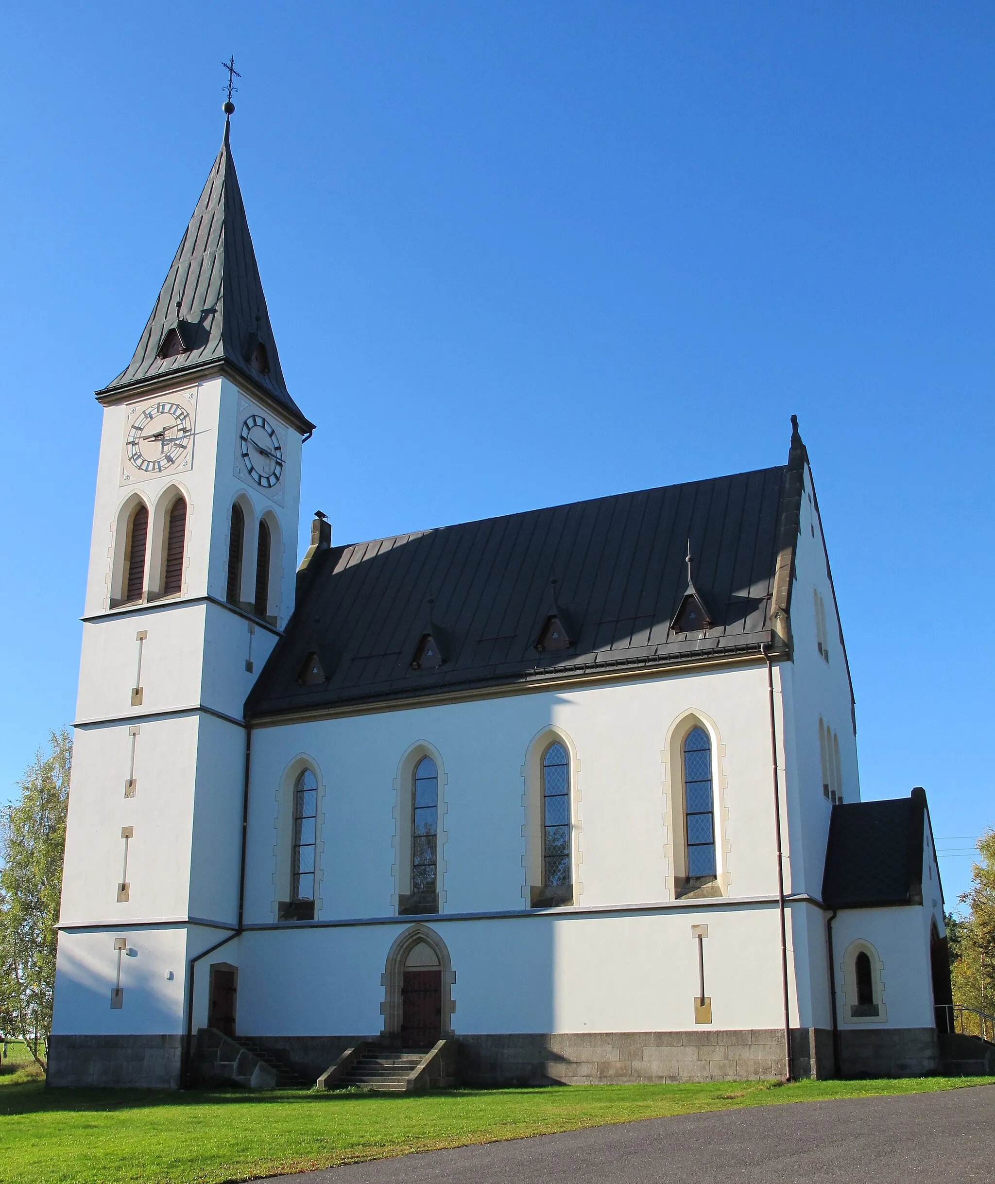 Photo showing: Church in Horní Maxov (part of the Town Lučany nad Nisou), Jablonec nad Nisou District in Czech Republic