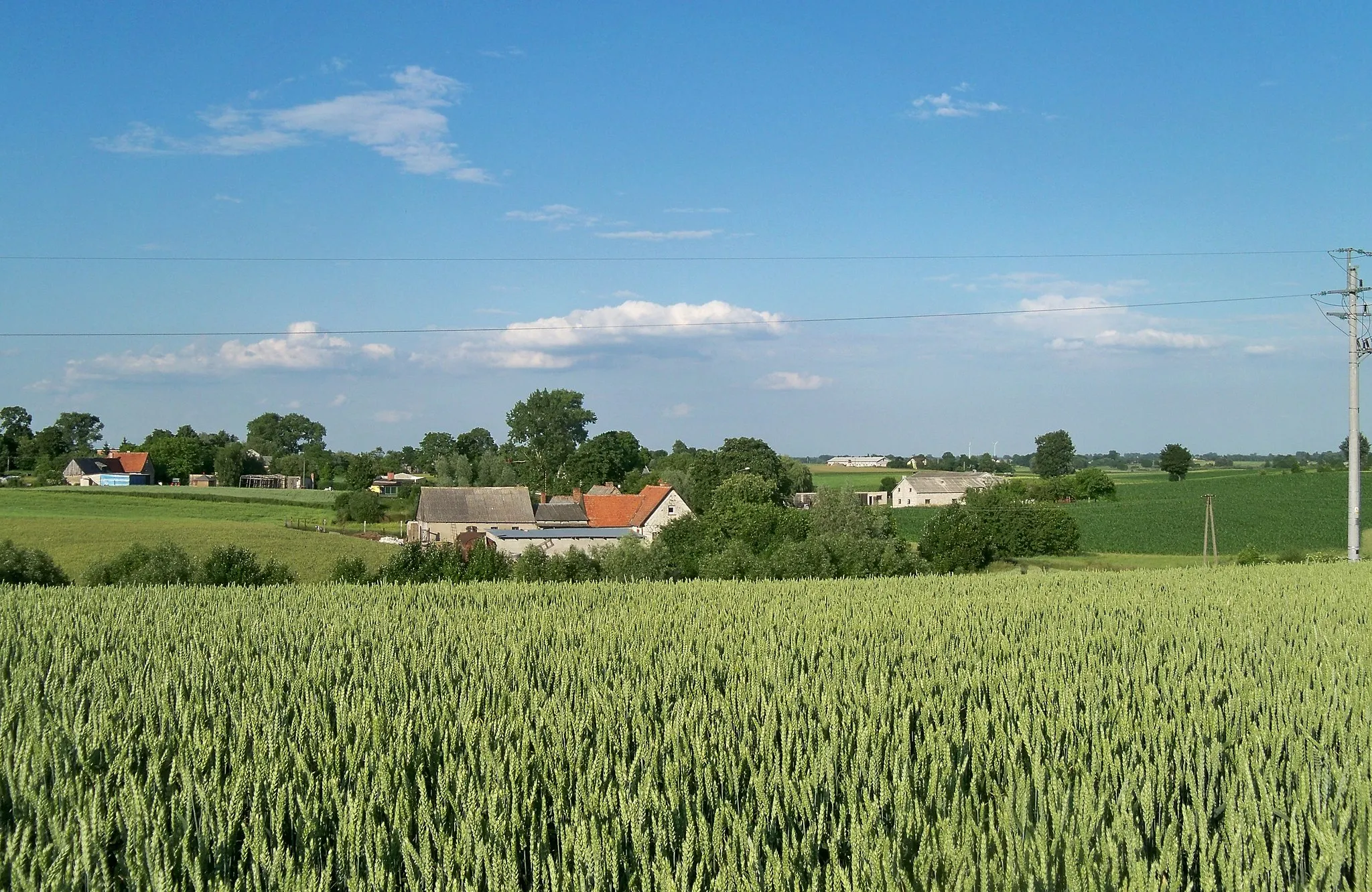 Photo showing: Blizienko, powiat wąbrzeski. Centralna część wsi.