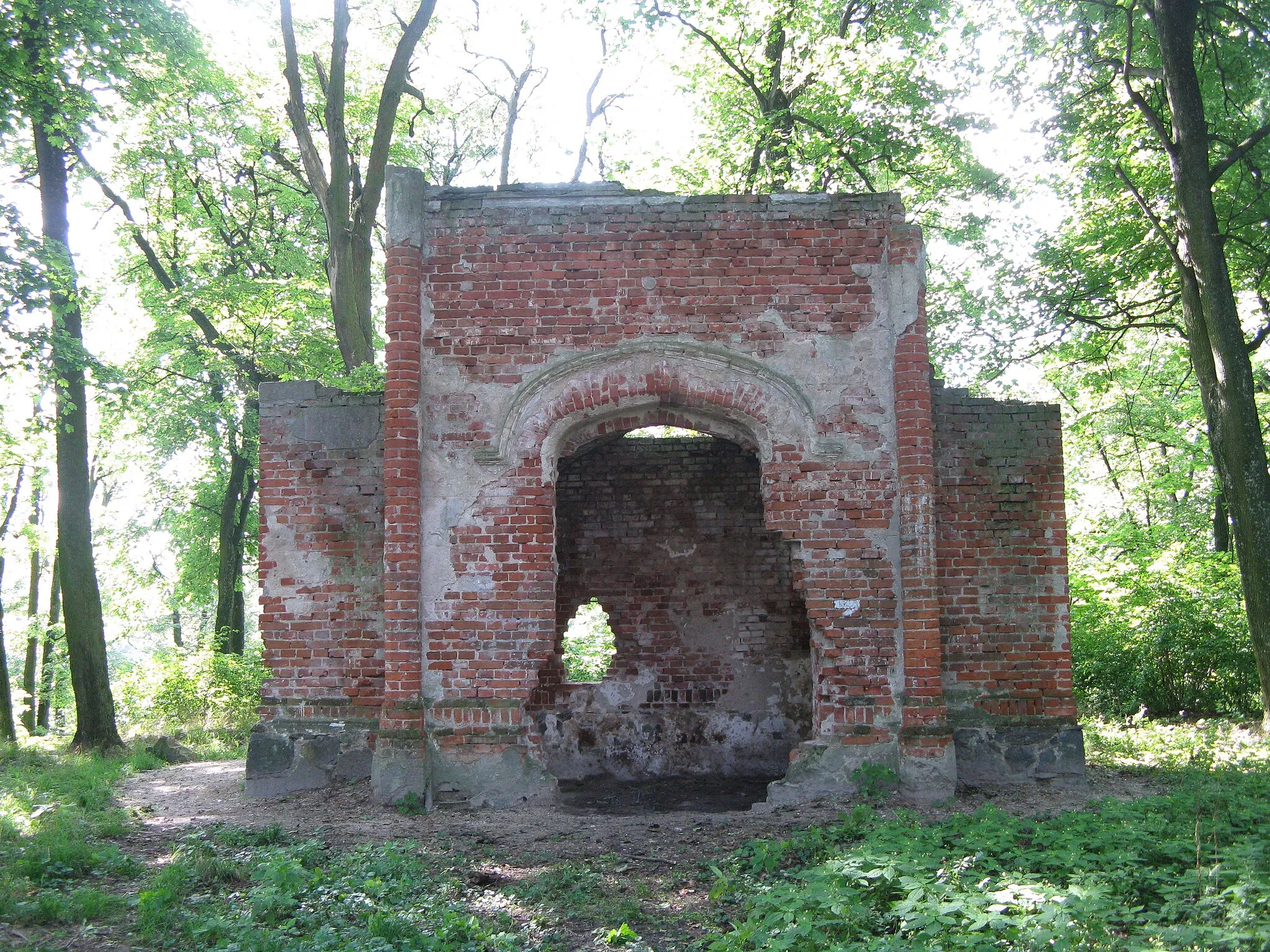 Photo showing: ruina kaplicy grobowej rodziny Paulów w Mędrzycach