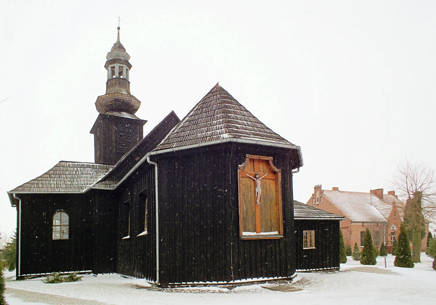 Photo showing: Sokolniki, parish church & presbytery; Poland, gm. Mieleszyn
