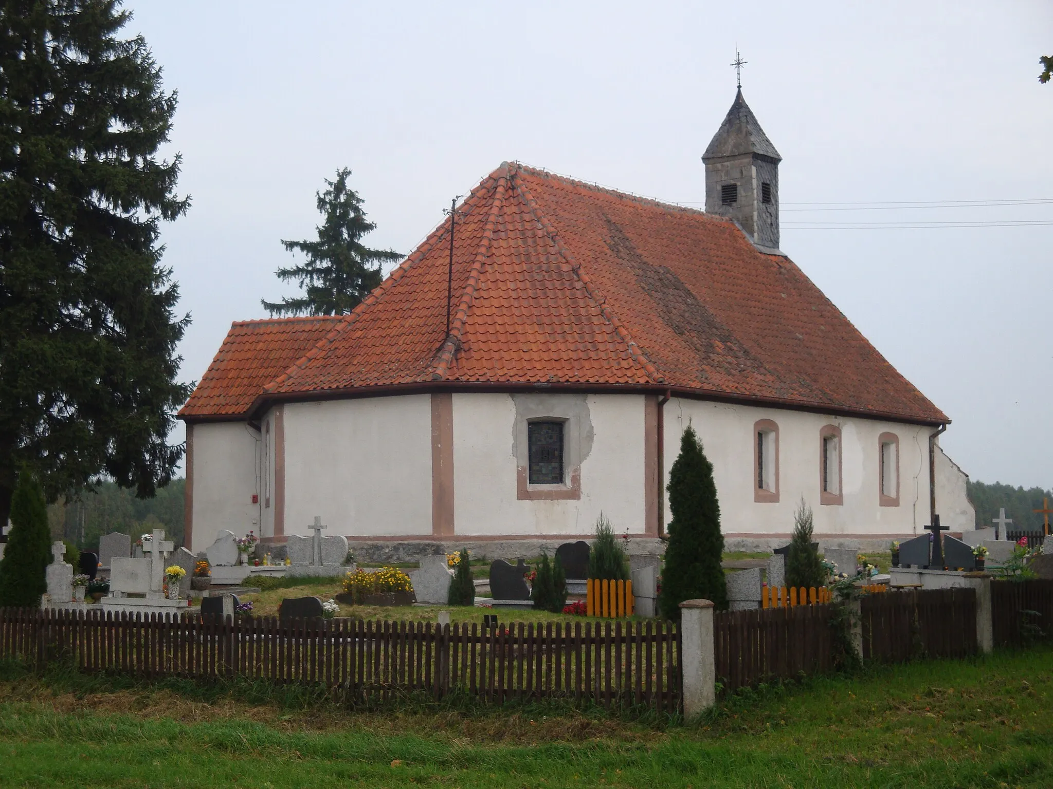 Photo showing: Wielki Wełcz - village near Grudziądz, Poland. Church of St. John the Baptist. Built in 13th century