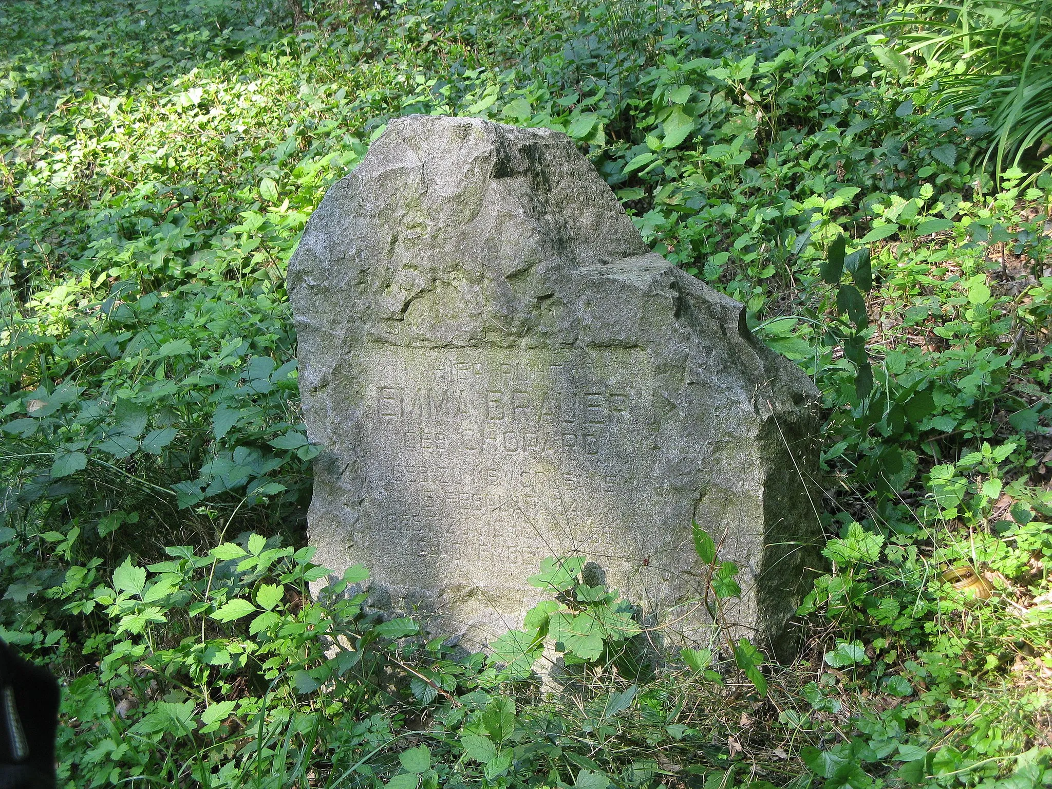 Photo showing: Nagrobek-pomnik Emmy Brauer w parku dworskim w Skłudzewie