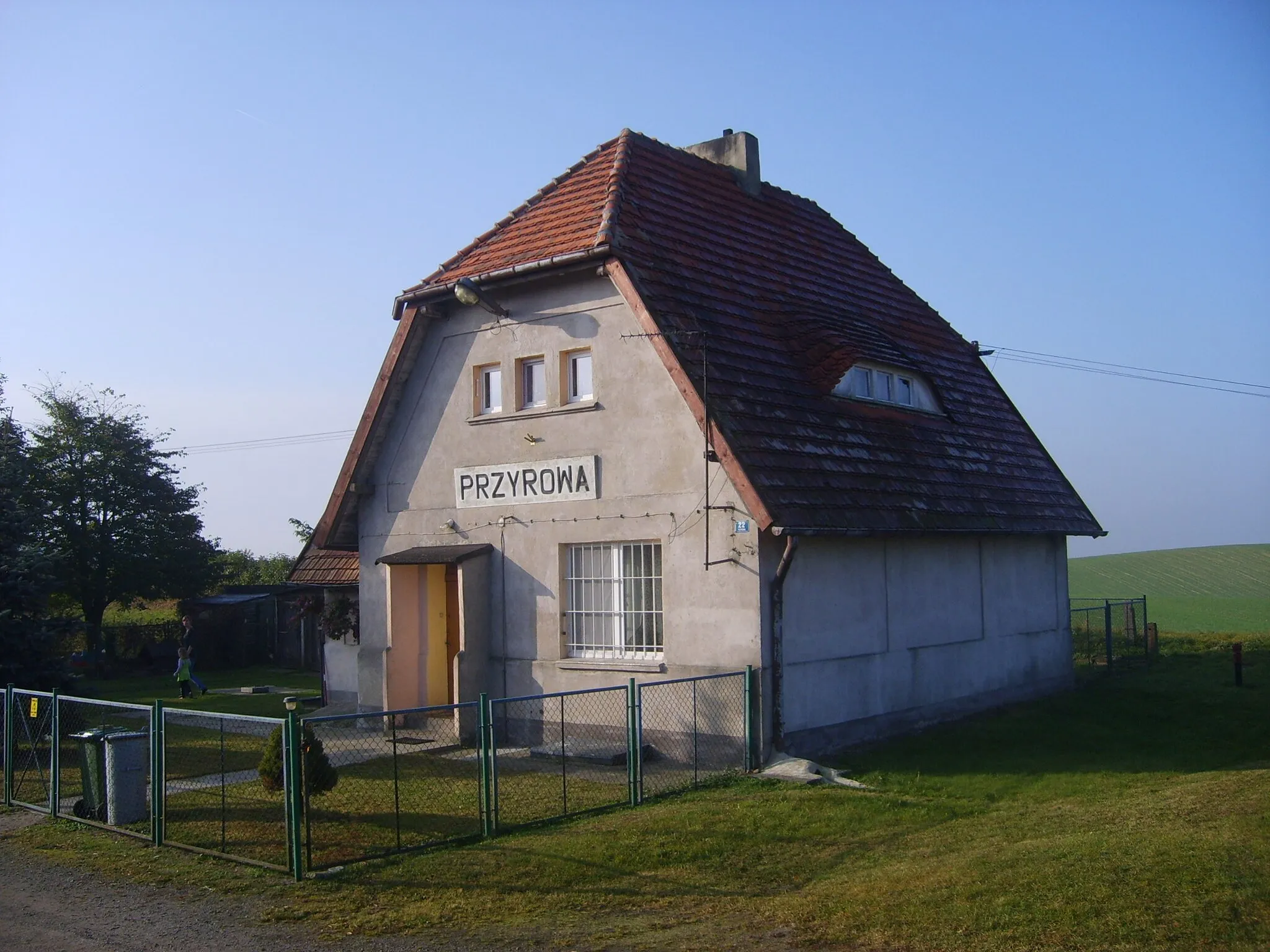 Photo showing: Train station in Przyrowa, Poland, on railway line Tuchola - Koronowo.