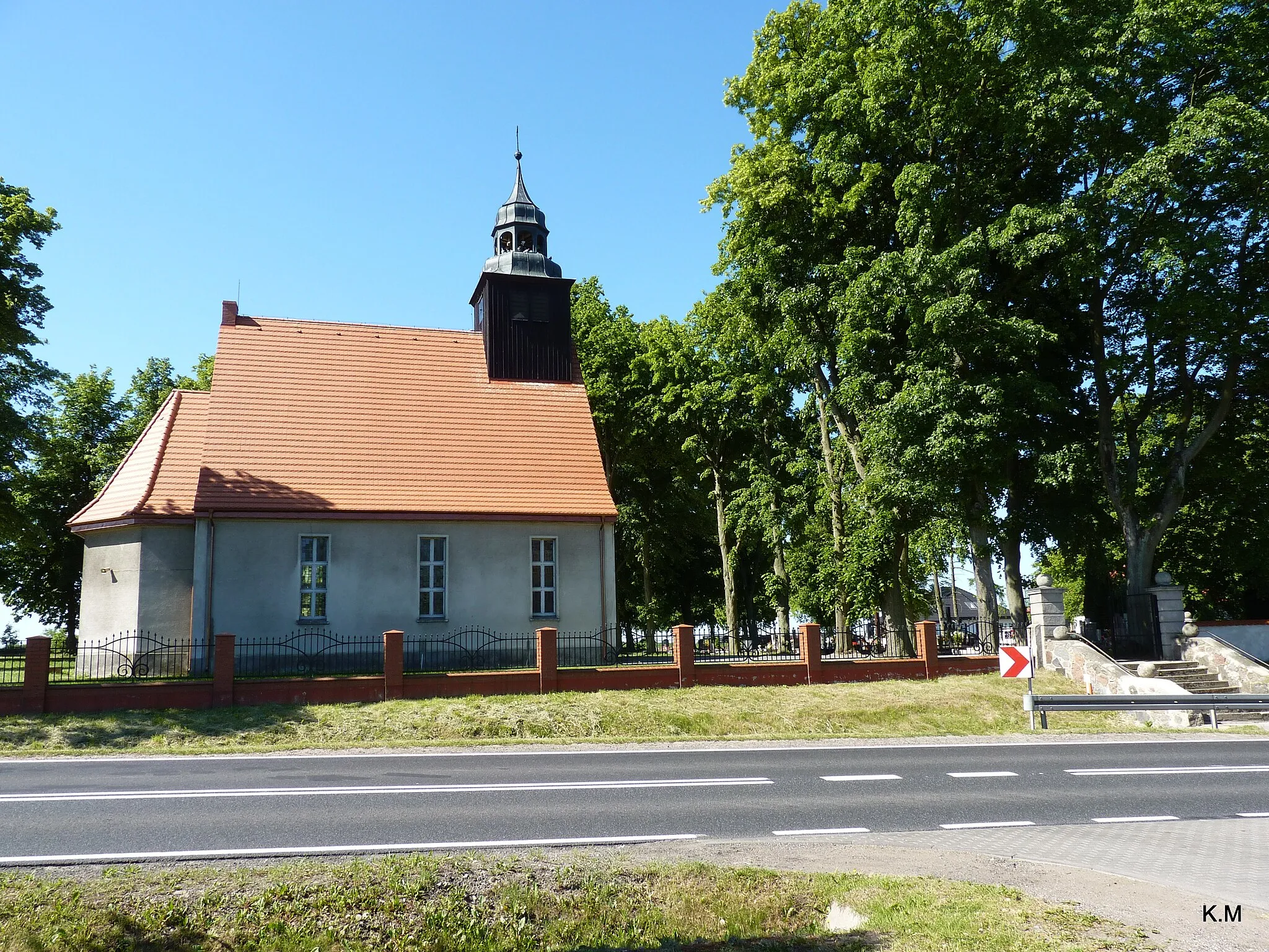 Photo showing: Buszkowo - dawny kościół ewangelicki, obecnie rzymskokatolicki filialny p.w. Zesłania Ducha Świętego, 1912.