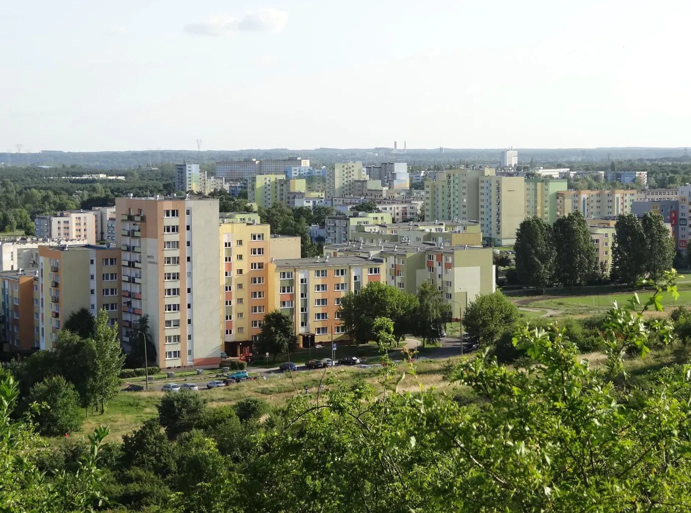 Photo showing: Widok z Góry Szybowników w kierunku zachodnim na osiedla Bohaterów, Przylesie i Akademickie w dzielnicy Fordon w Bydgoszczy