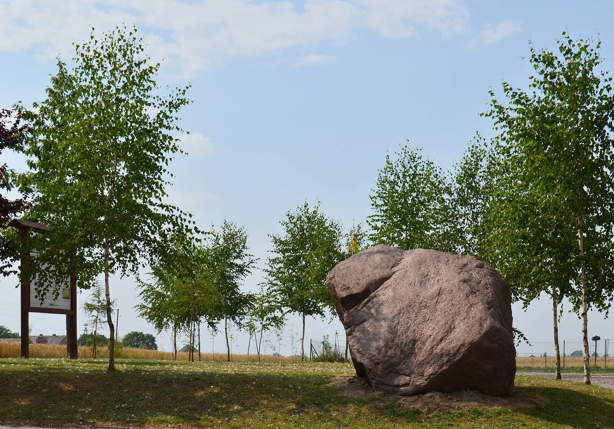 Photo showing: Trąbin-Wieś, glacial erratic, a natural monument (No. 132/4)