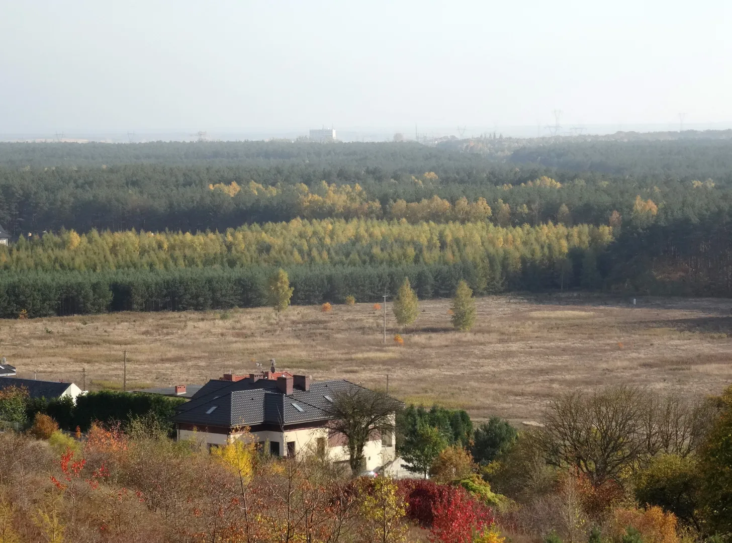 Photo showing: Widok ze Zbocza Fordońskiego w kierunku południowym na Las Gdański