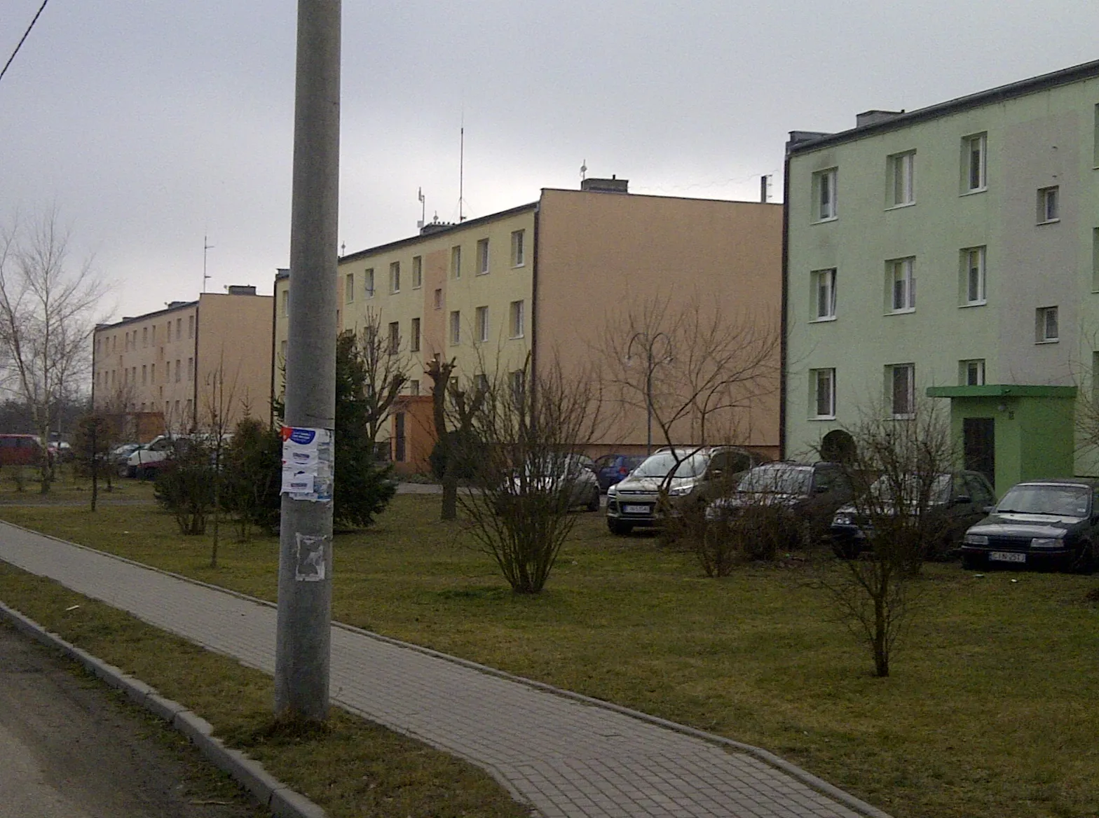 Photo showing: De flatgebouwen in Wierzbiczany