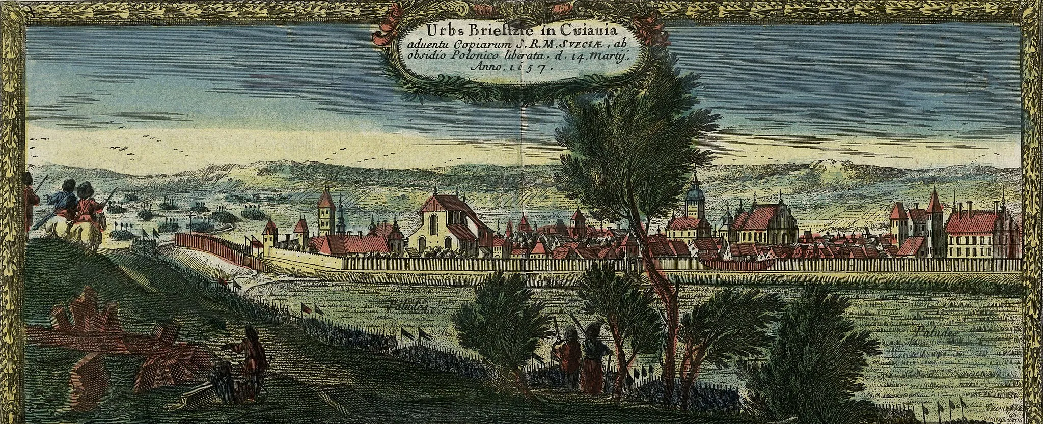 Photo showing: Brześć Kujawski, panorama miasta w 1657 roku