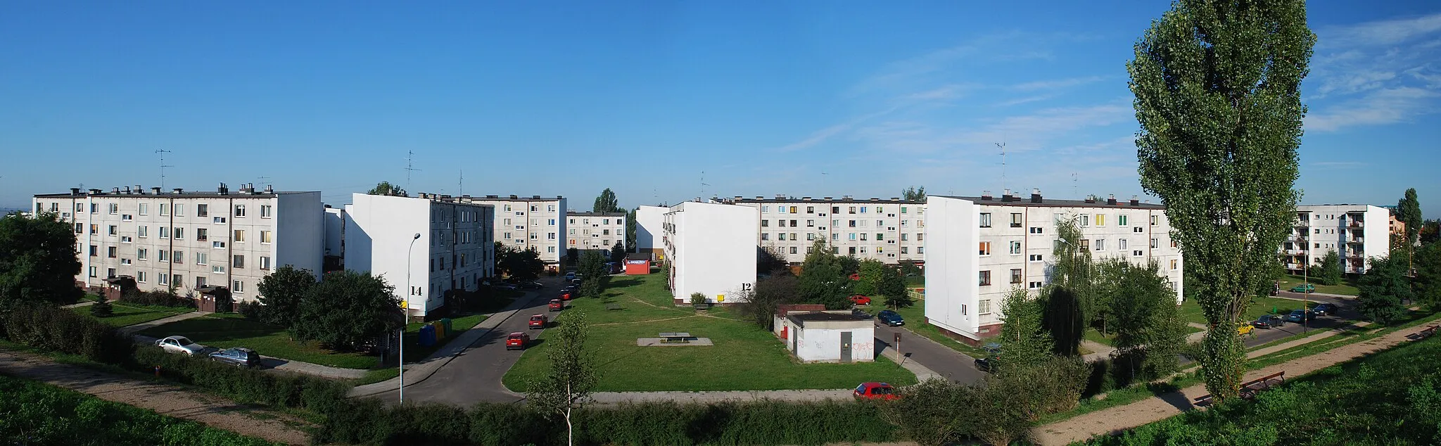 Photo showing: Osiedle MSM (tzw. "Białe") na Widzewie Wschodzie w Łodzi - panorama z Górki Widzewskiej.