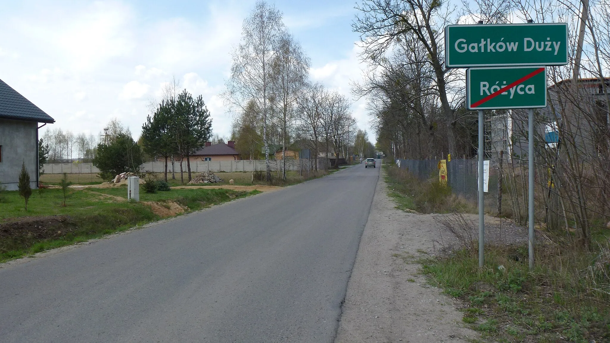 Photo showing: Wjazd do miejscowości Gałków Duży droga wiejska gmina Brzeziny