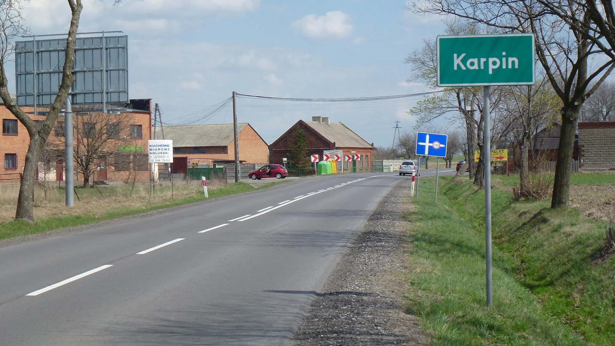 Photo showing: Karpin droga wojewódzka wjazd do wsi