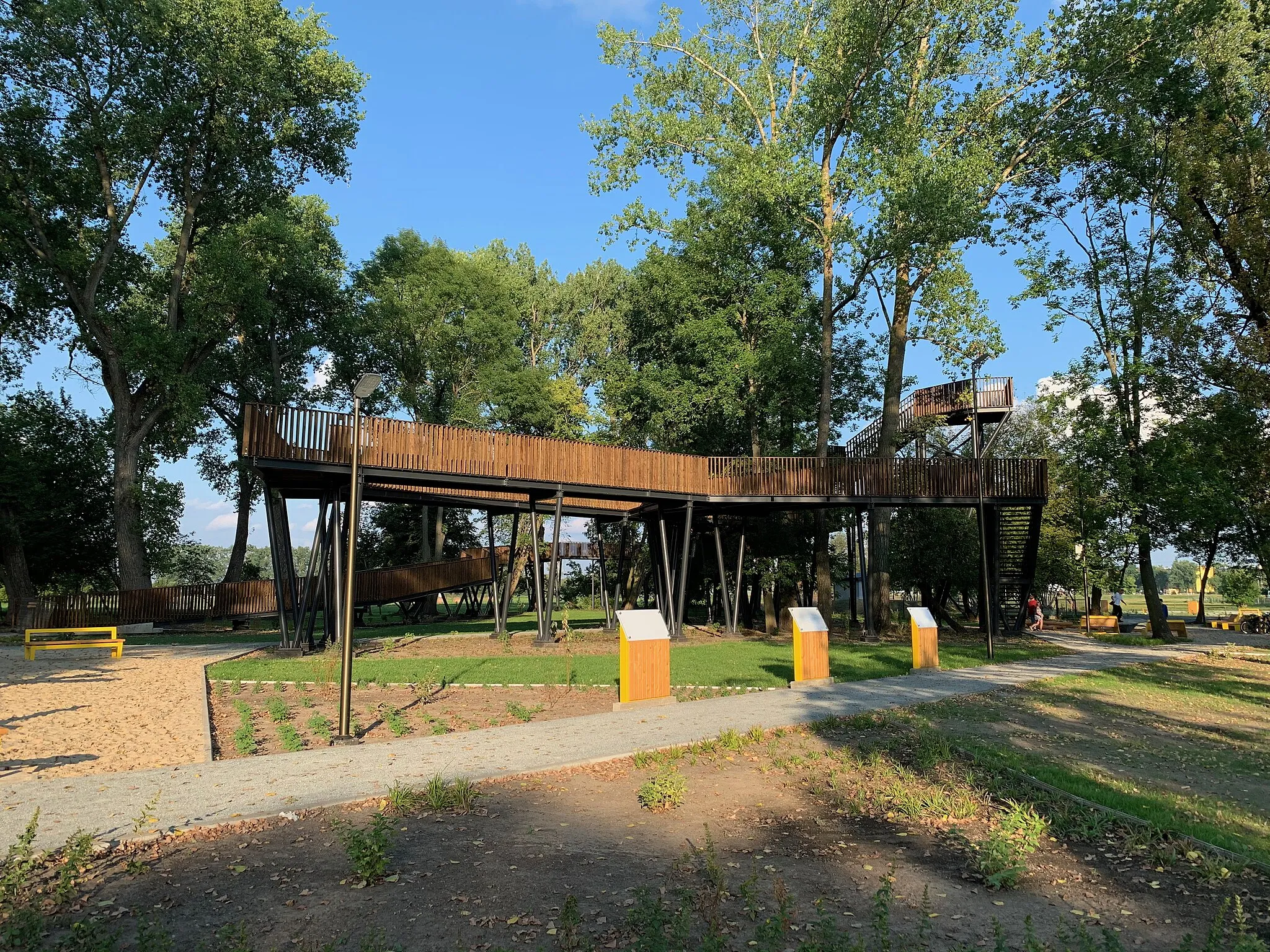 Photo showing: The canopy walkway in the new 'Małpim Gaju' park in Biała Podlaska, Poland.