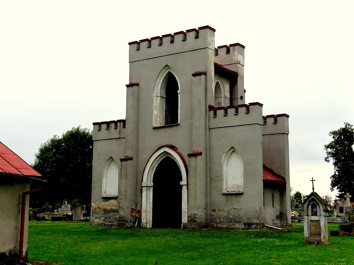 Photo showing: Wielącza. Stary kościół neogotycki 1821-32. Dzwonnica