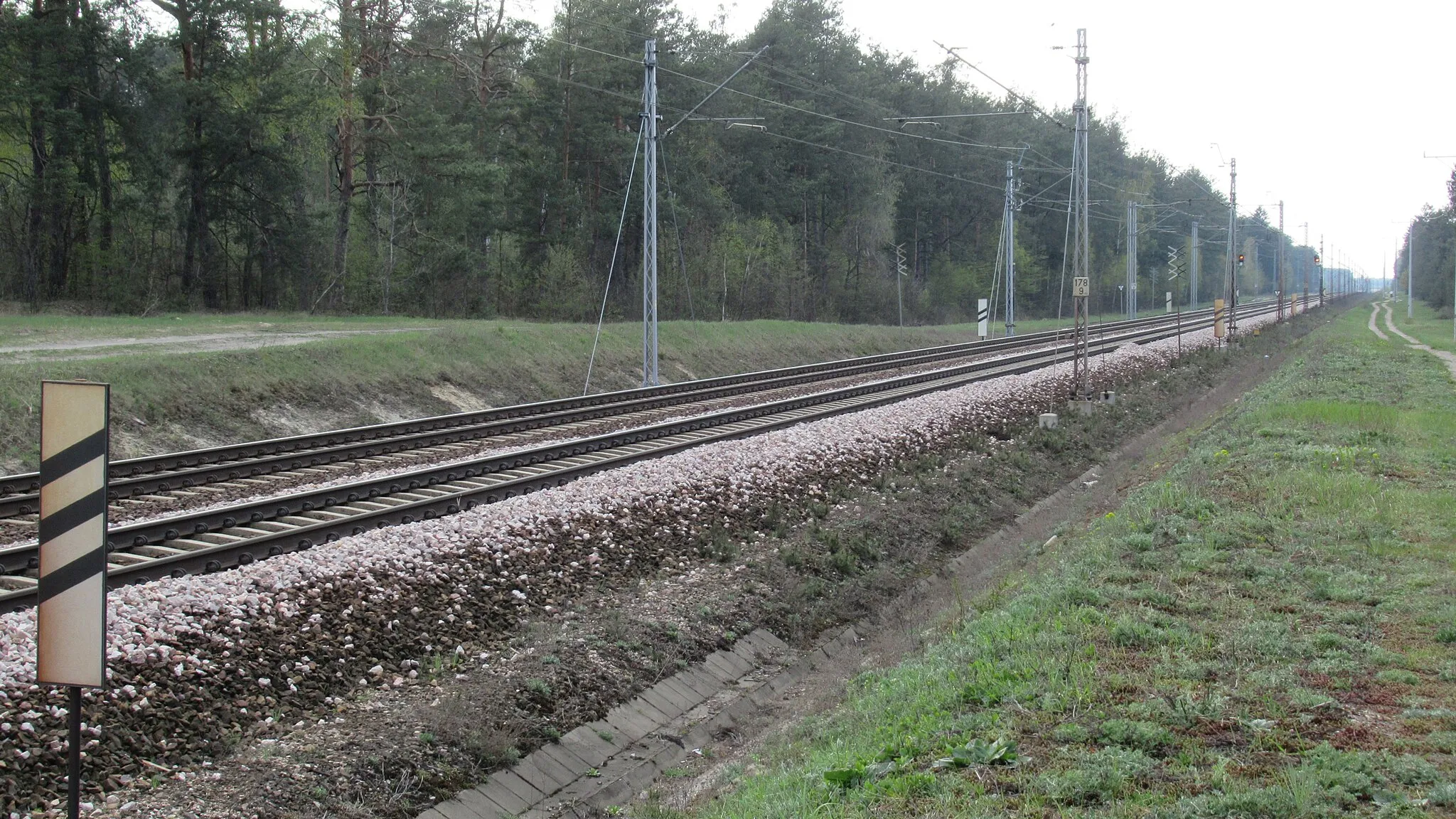 Photo showing: Linia kolejowa nr 2, okolice Czosnówki niedaleko Białej Podlaskiej.