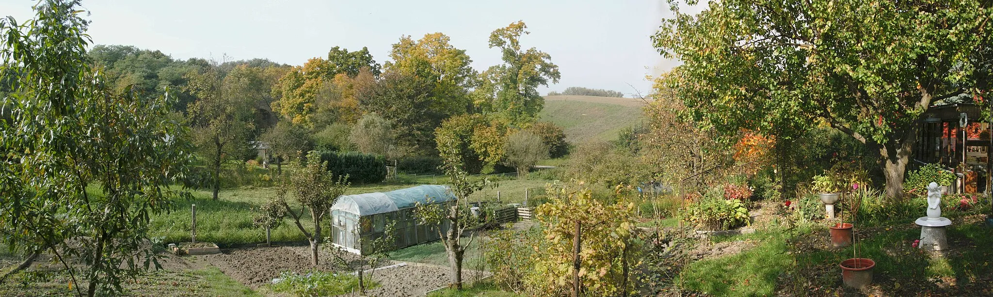 Photo showing: Panoramabild Kliestow  Ragoser Tal -  von der Kleingartenanlage Sandfurt e.V.