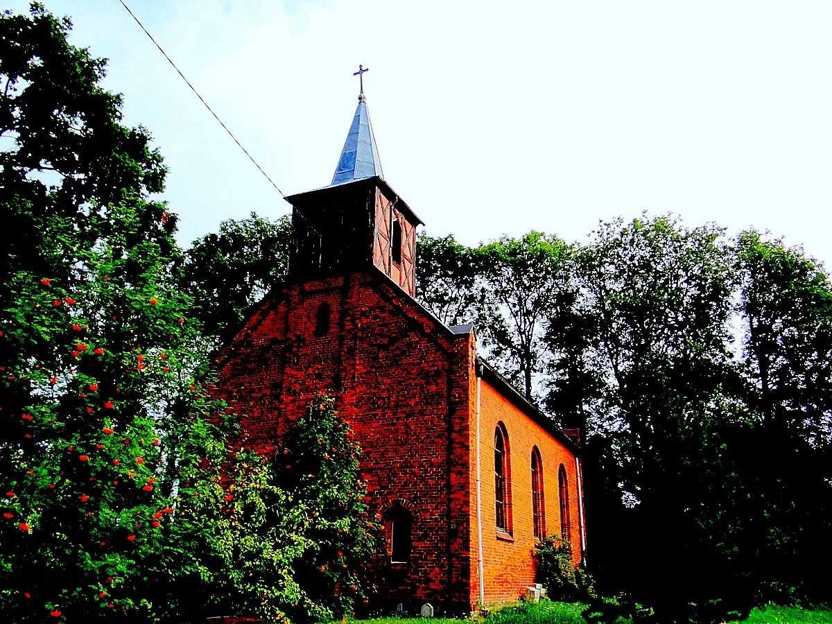 Photo showing: Małuszów. Kościół św. Andrzeja Boboli 1872 r.