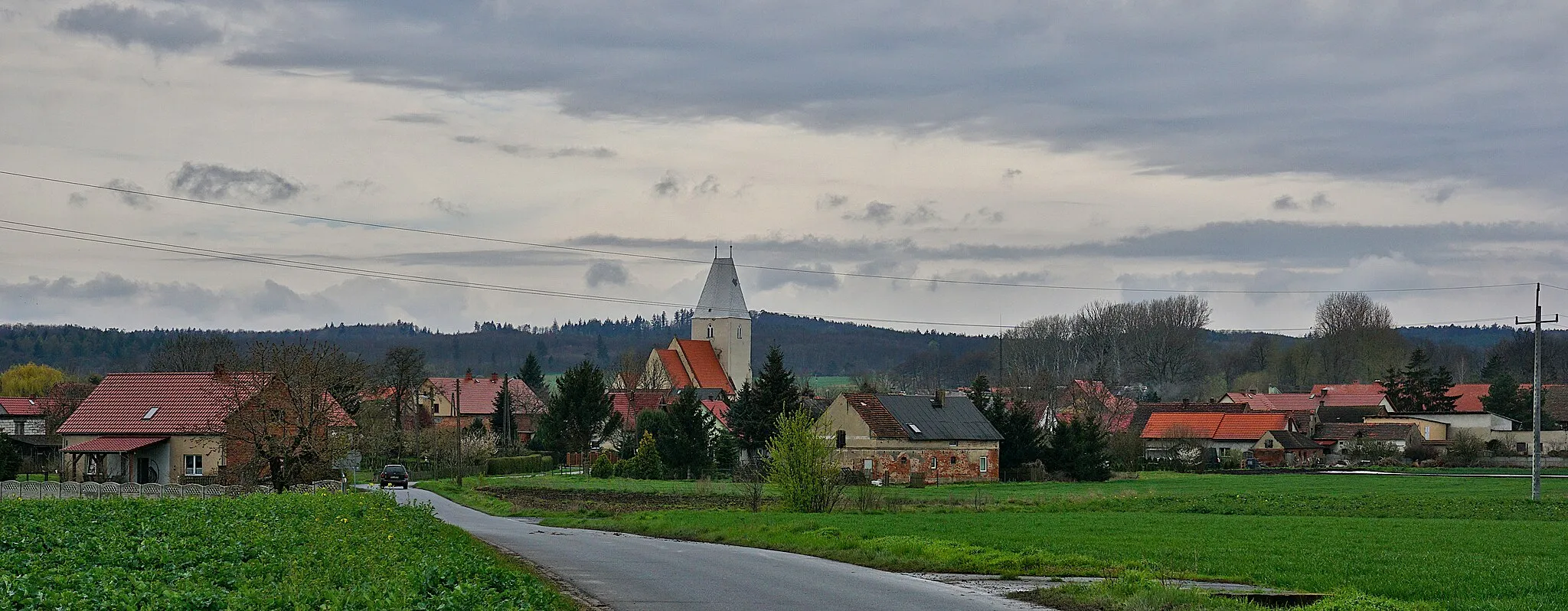 Photo showing: Blick auf Schönau bei Glogau in Niederschlesien. Heute Kromolin.