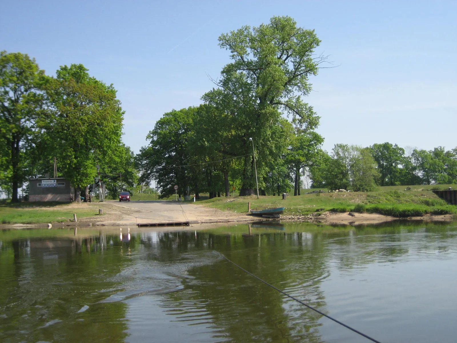 Photo showing: Oder river, Poland. Ferry Milsko - Przewóz