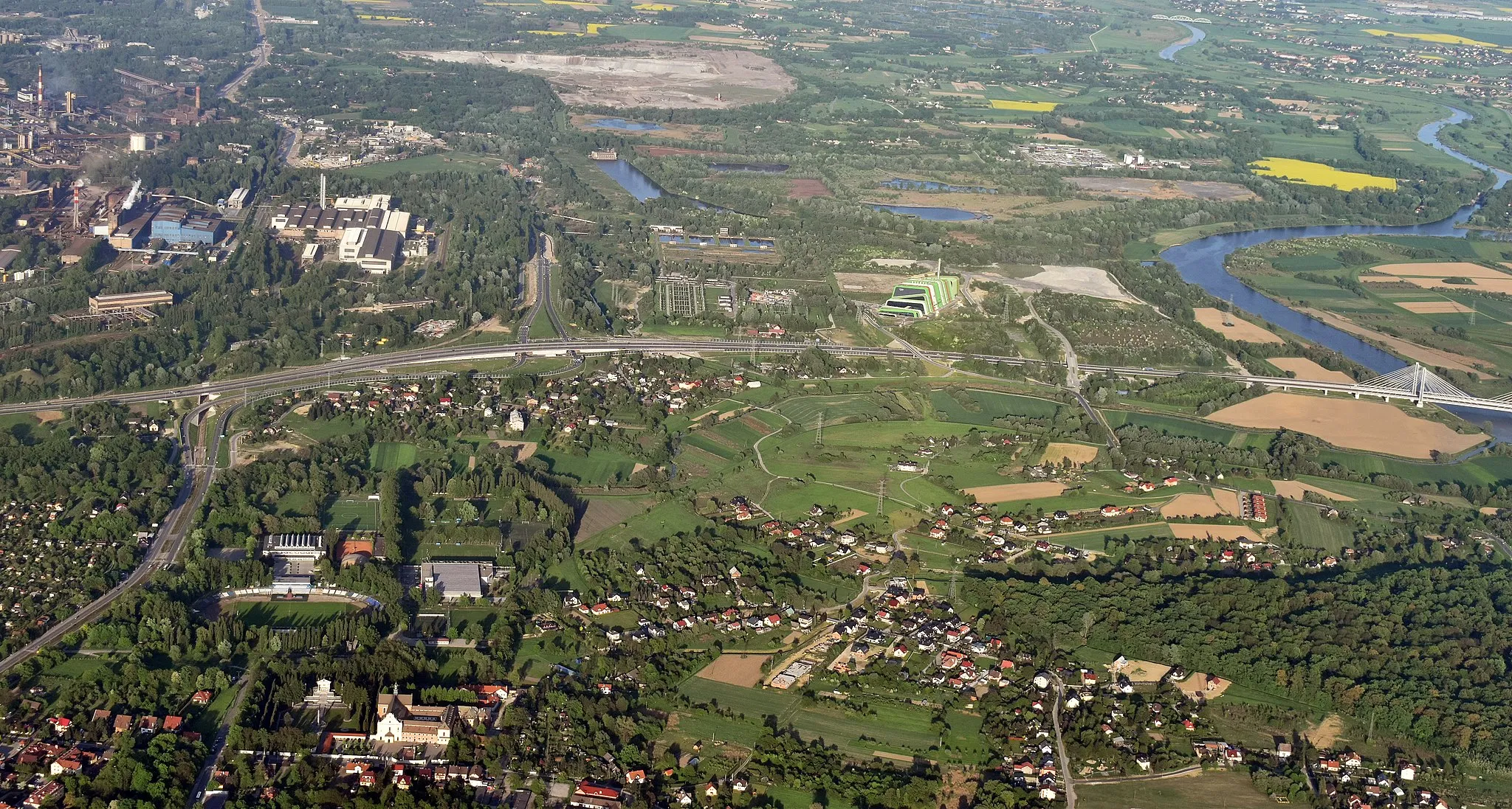 Photo showing: Former village Mogila (view from W), Nowa Huta, Krakow, Poland
