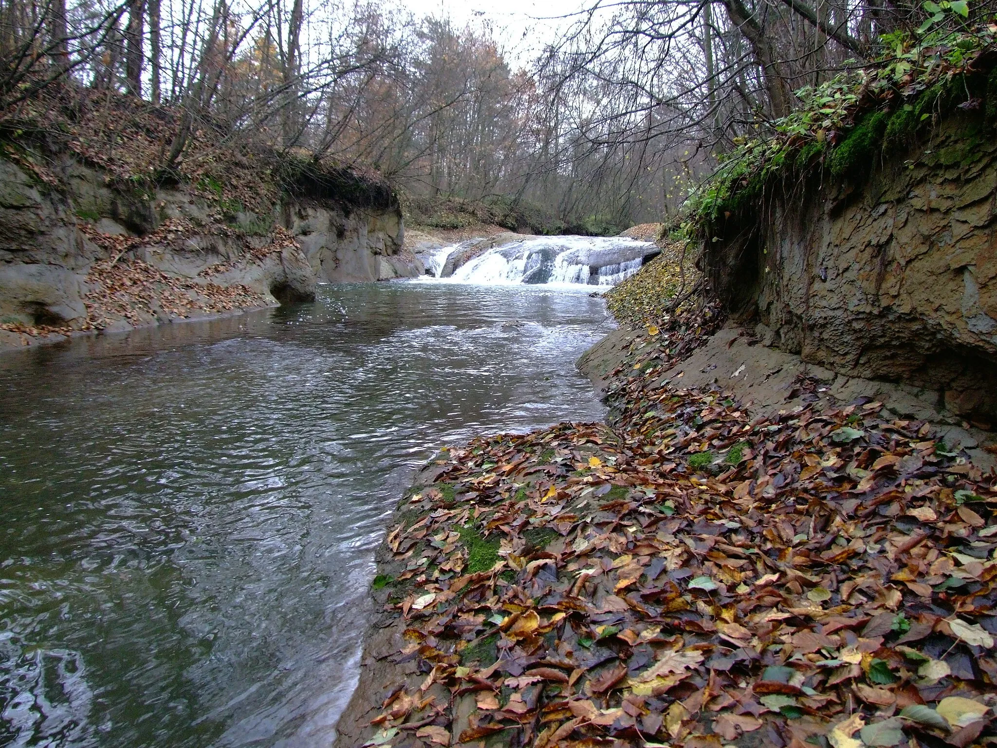 Photo showing: Skałki na rzece w Rdzawie