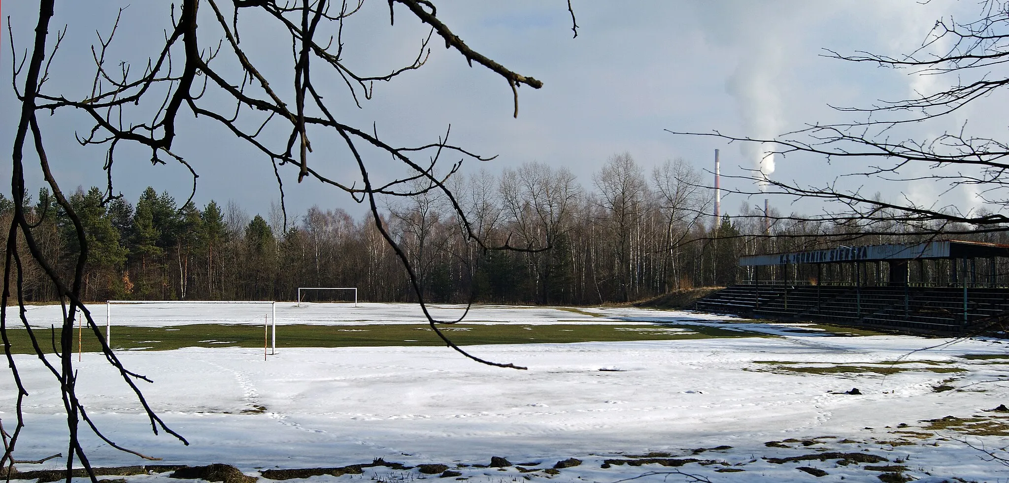 Photo showing: SC Górnik Siersza Stadium, Grunwaldzka street, Siersza, City of Trzebinia, Chrzanów County, Poland