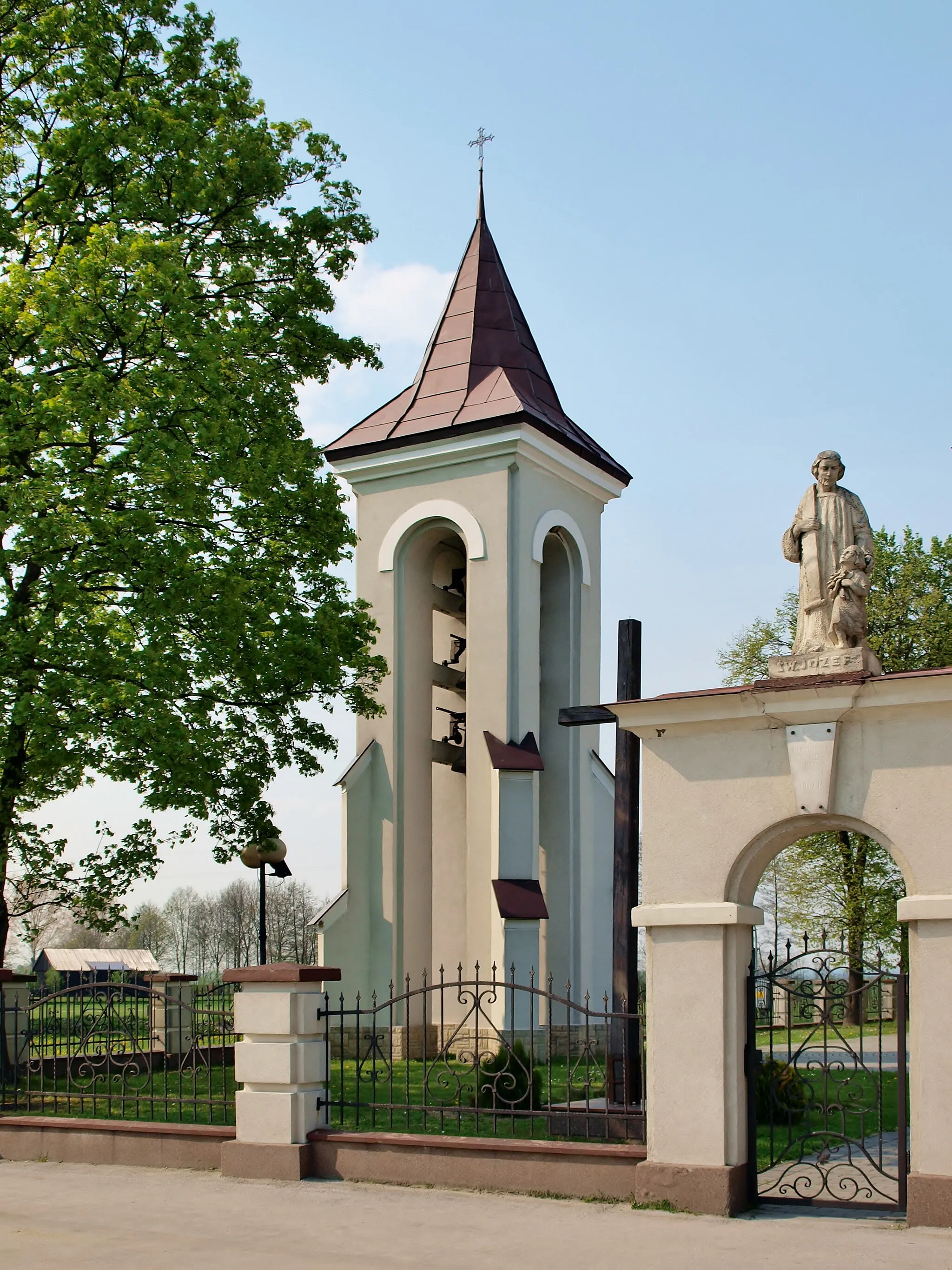 Photo showing: Jadowniki Mokre - belfry of the parish church of the Immaculate Heart of Blessed Virgin Mary