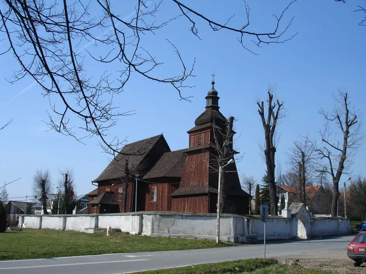 Photo showing: Church of St. Erasmus of Formiae in Barwald Dolny near Wadowice, from 17/18th. c.