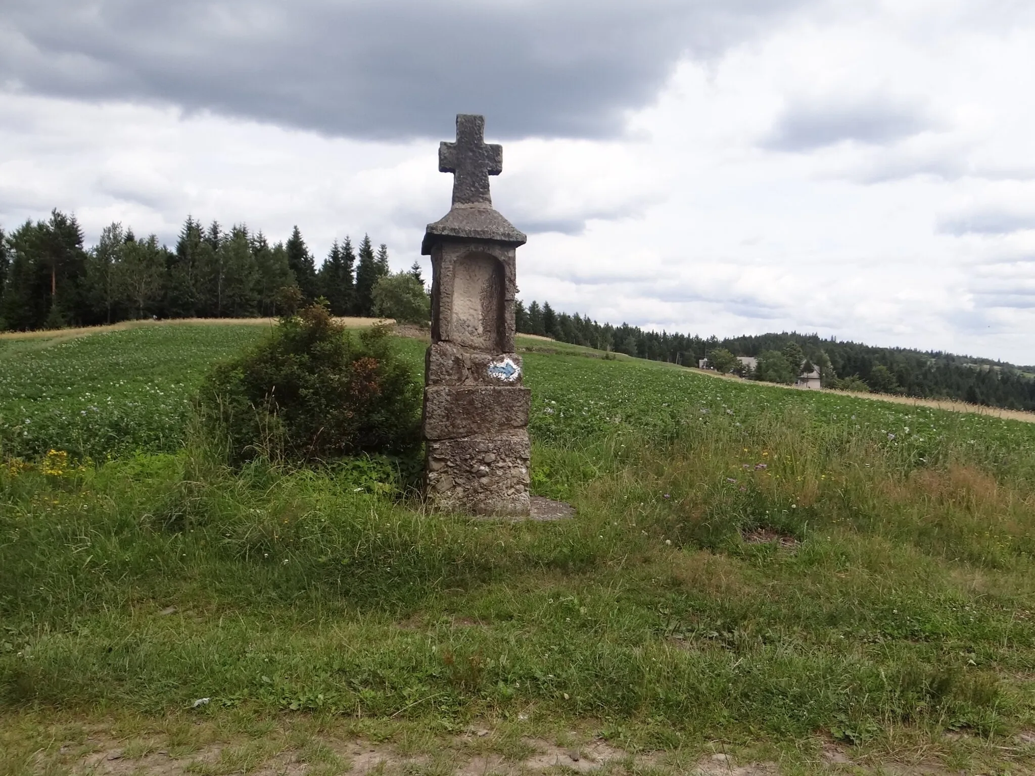 Photo showing: Krzyż w Bogdanówce na przełęczy między Koskową Górą i Praszywką