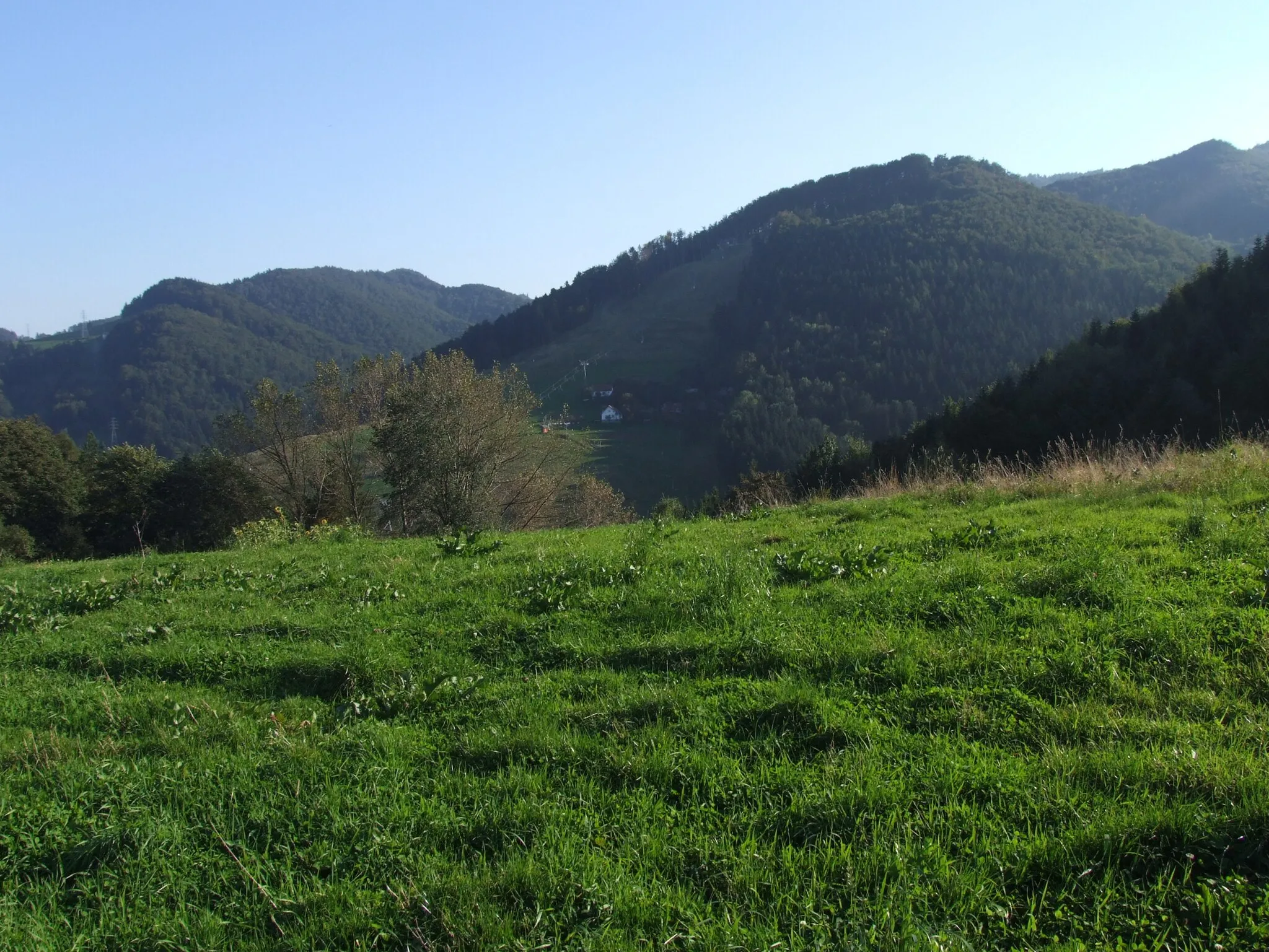 Photo showing: Widok z Połomu na Jastrzębską Górę oraz dolinę Małej i Wielkiej Roztoki