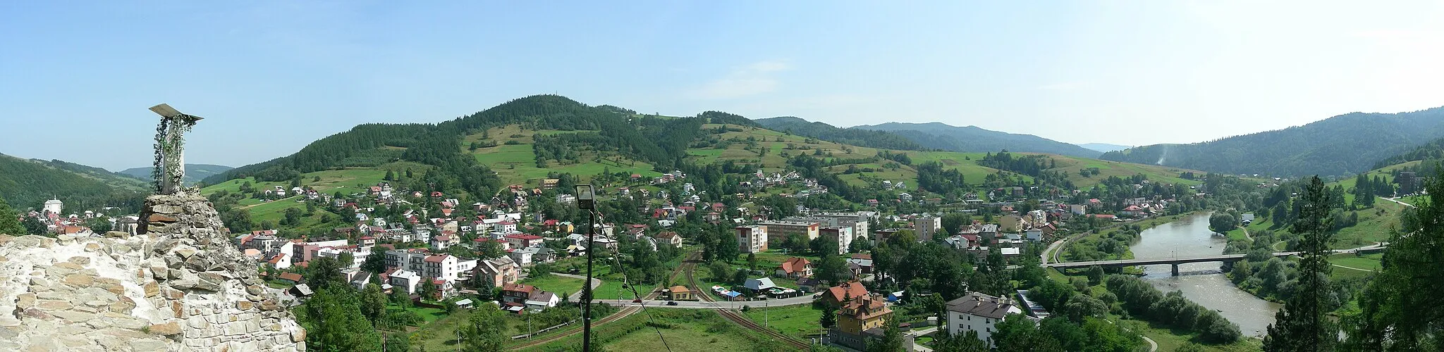 Photo showing: panorama Muszyny z góry Baszty