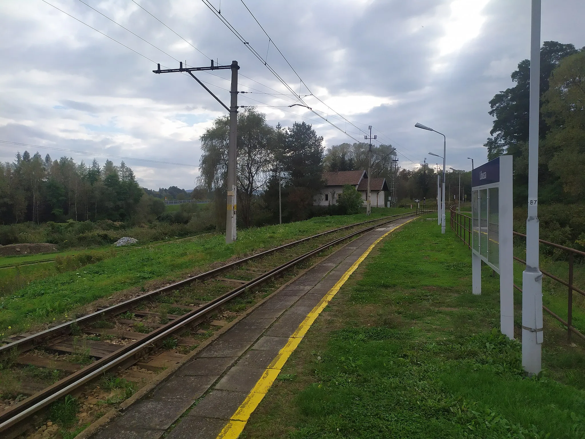 Photo showing: Przystanek kolejowy Libusza - widok w kierunku Tarnowa (2020)