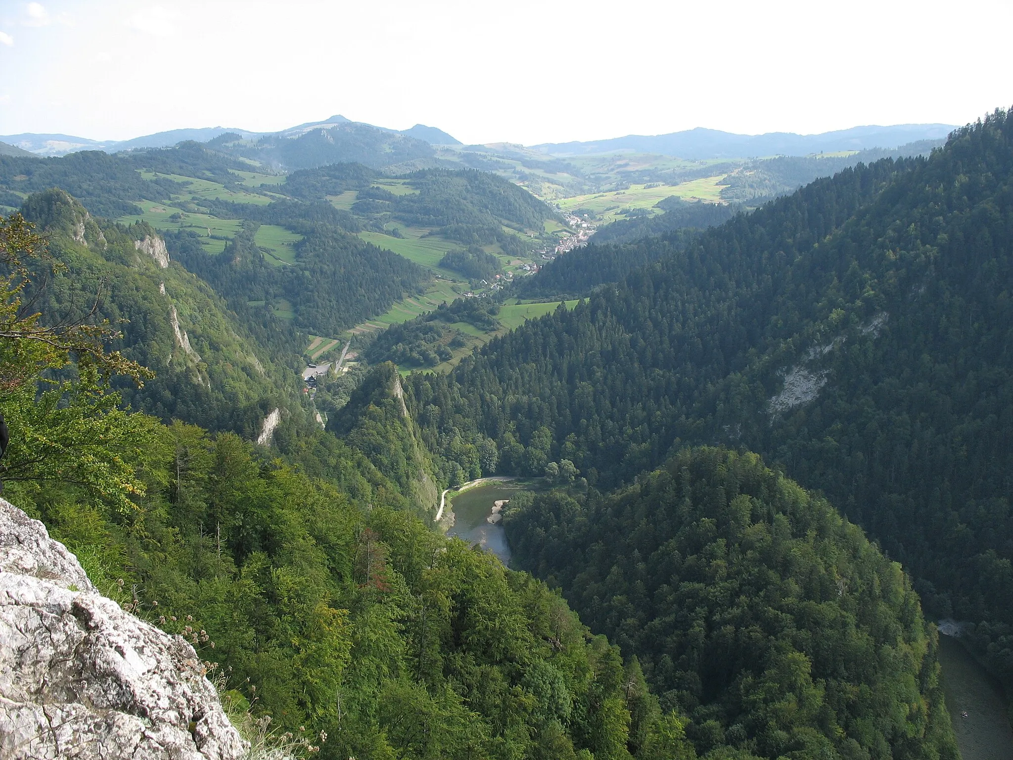 Photo showing: Dunajec River Gorge from the summit Sokolica, Pieniny.