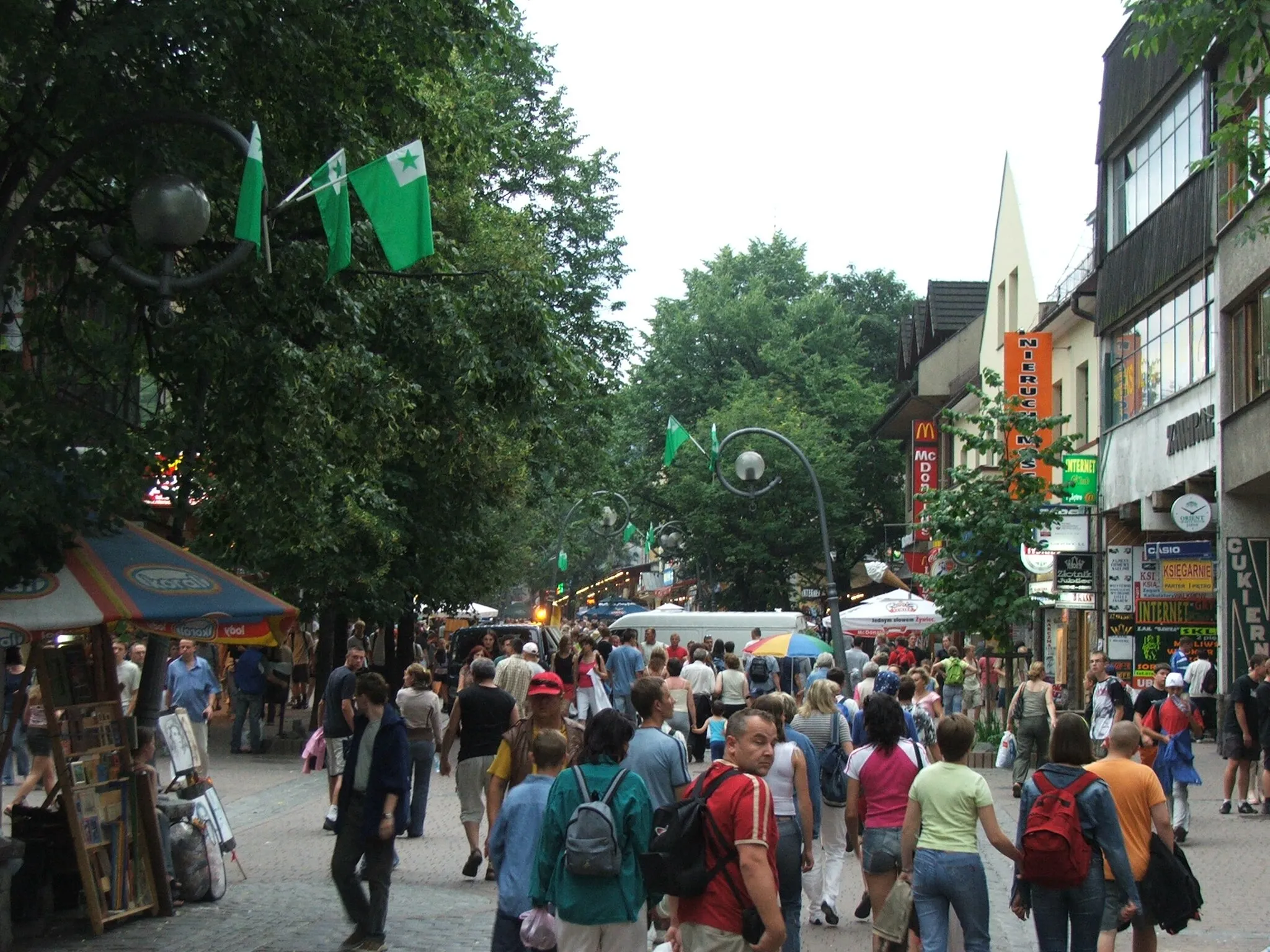Photo showing: A street with Esperanto flags in Zakopane (Poland).